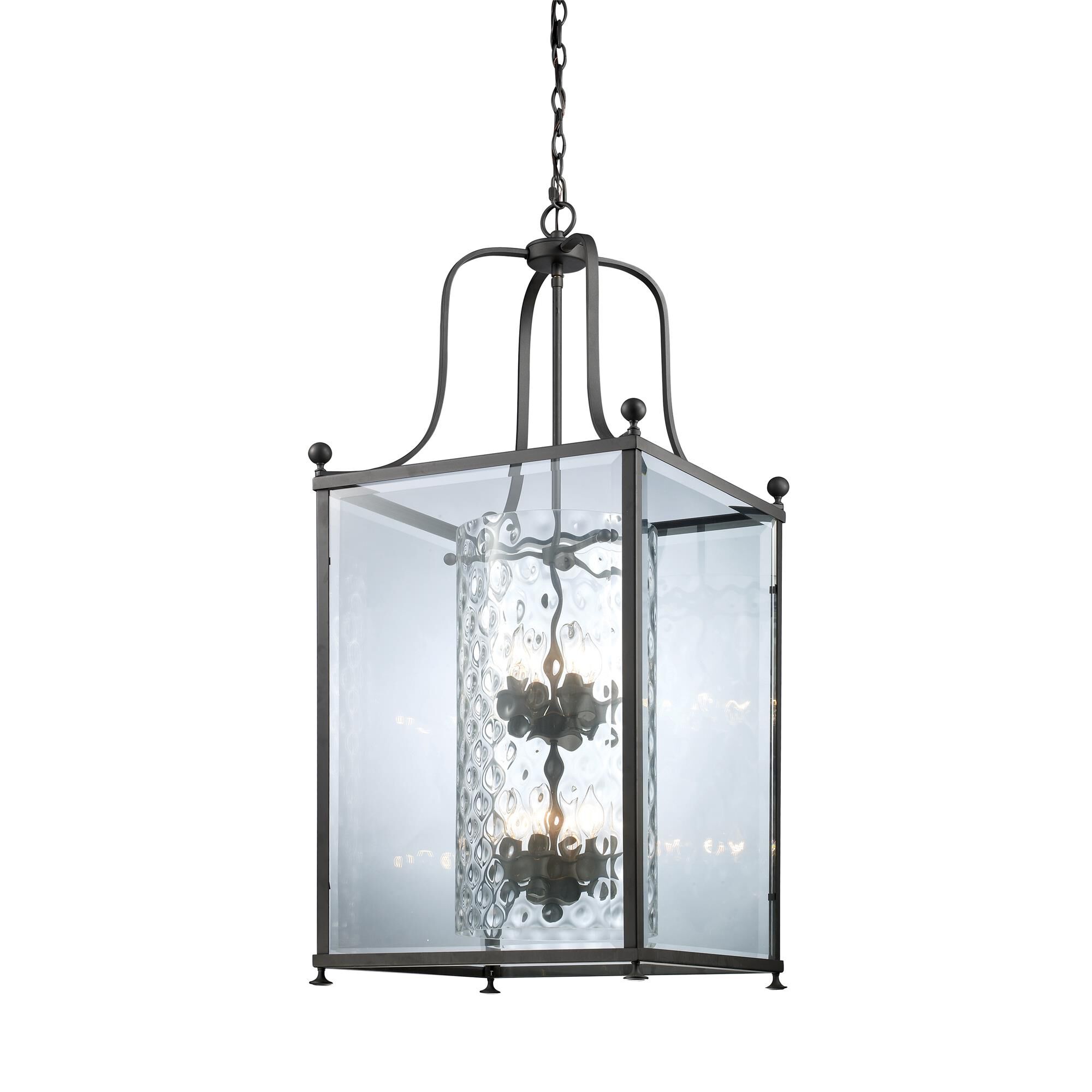 Shown in Bronze finish and Glass shade