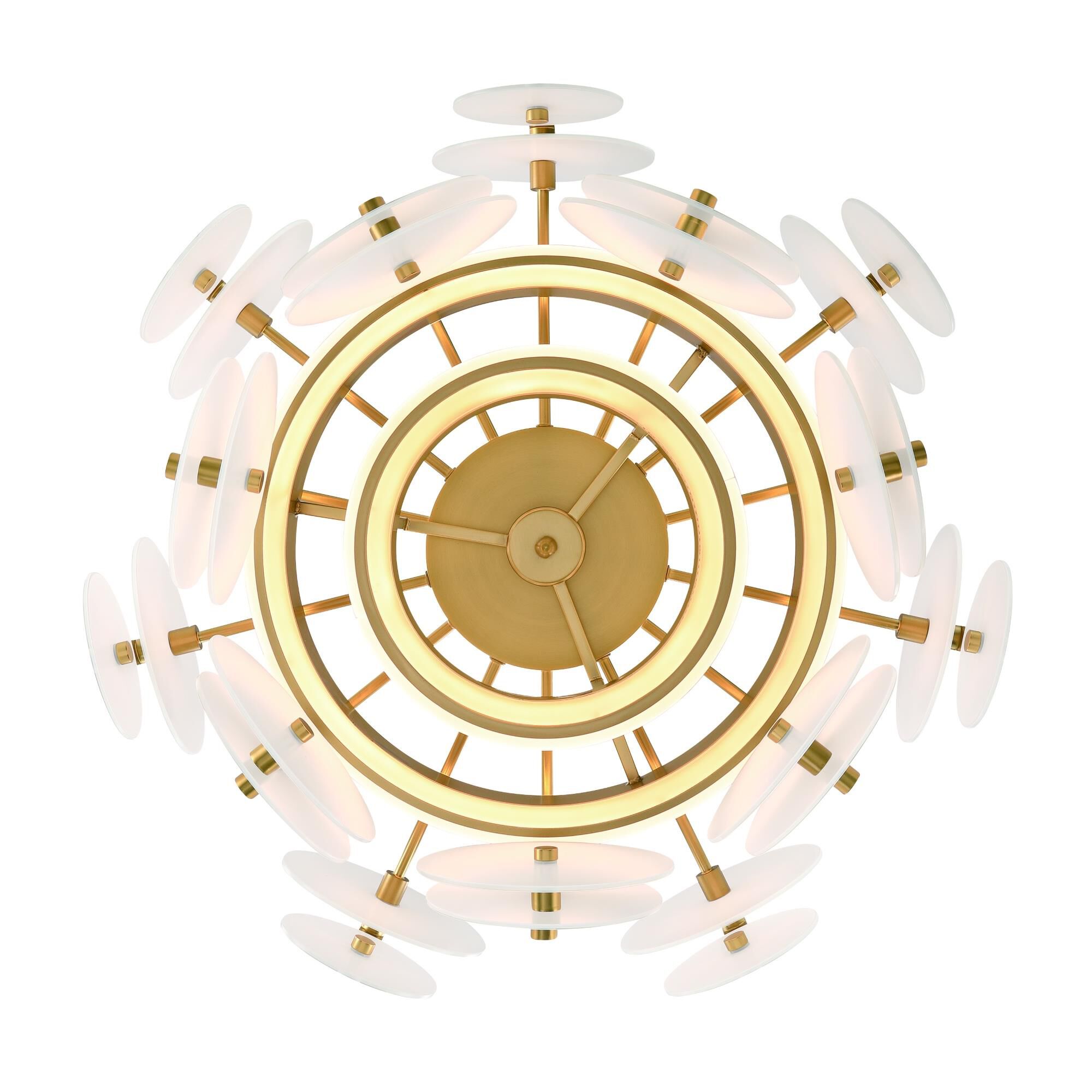 Shown in Gold finish and White  glass