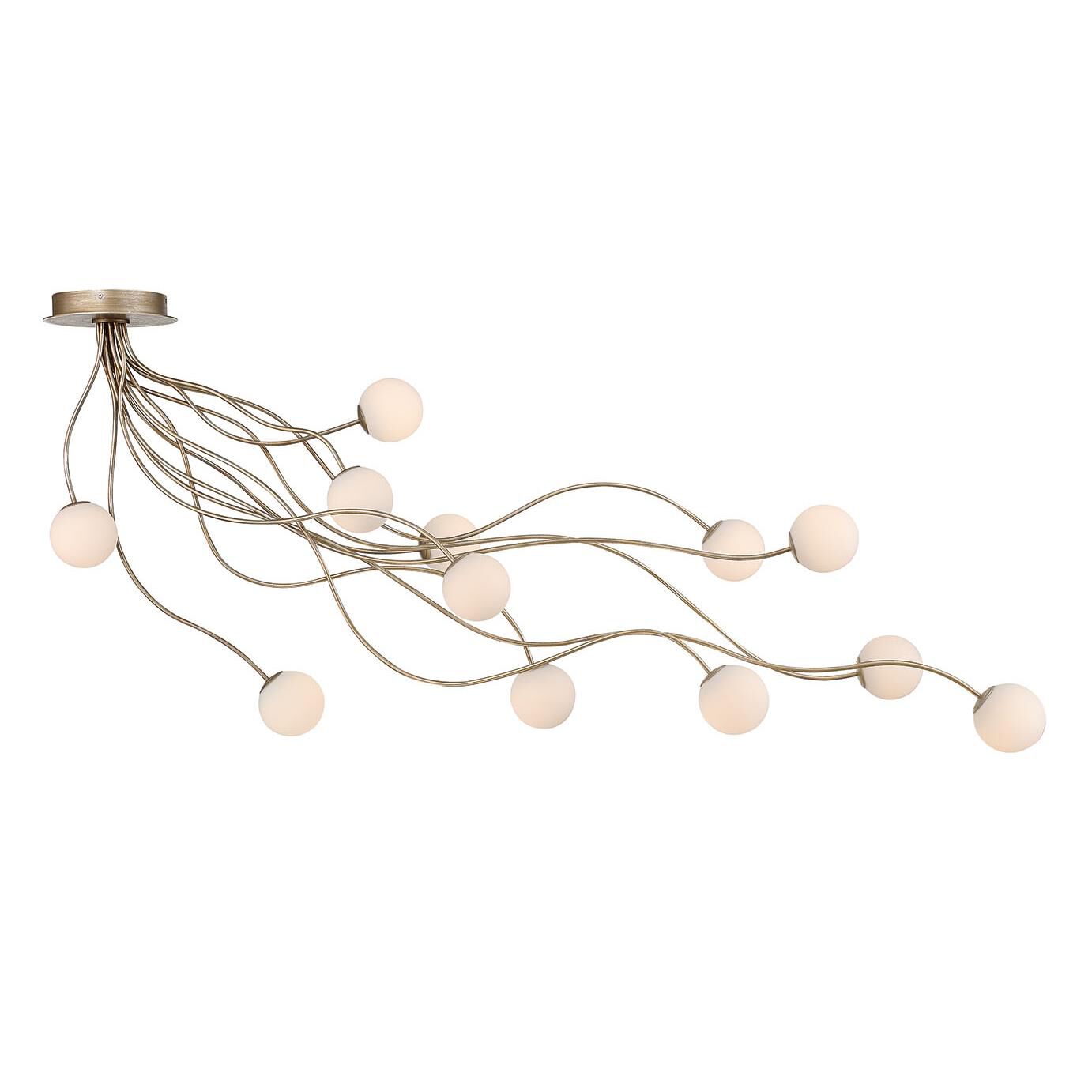 Shown in Antique Gold finish and Opal Etched glass