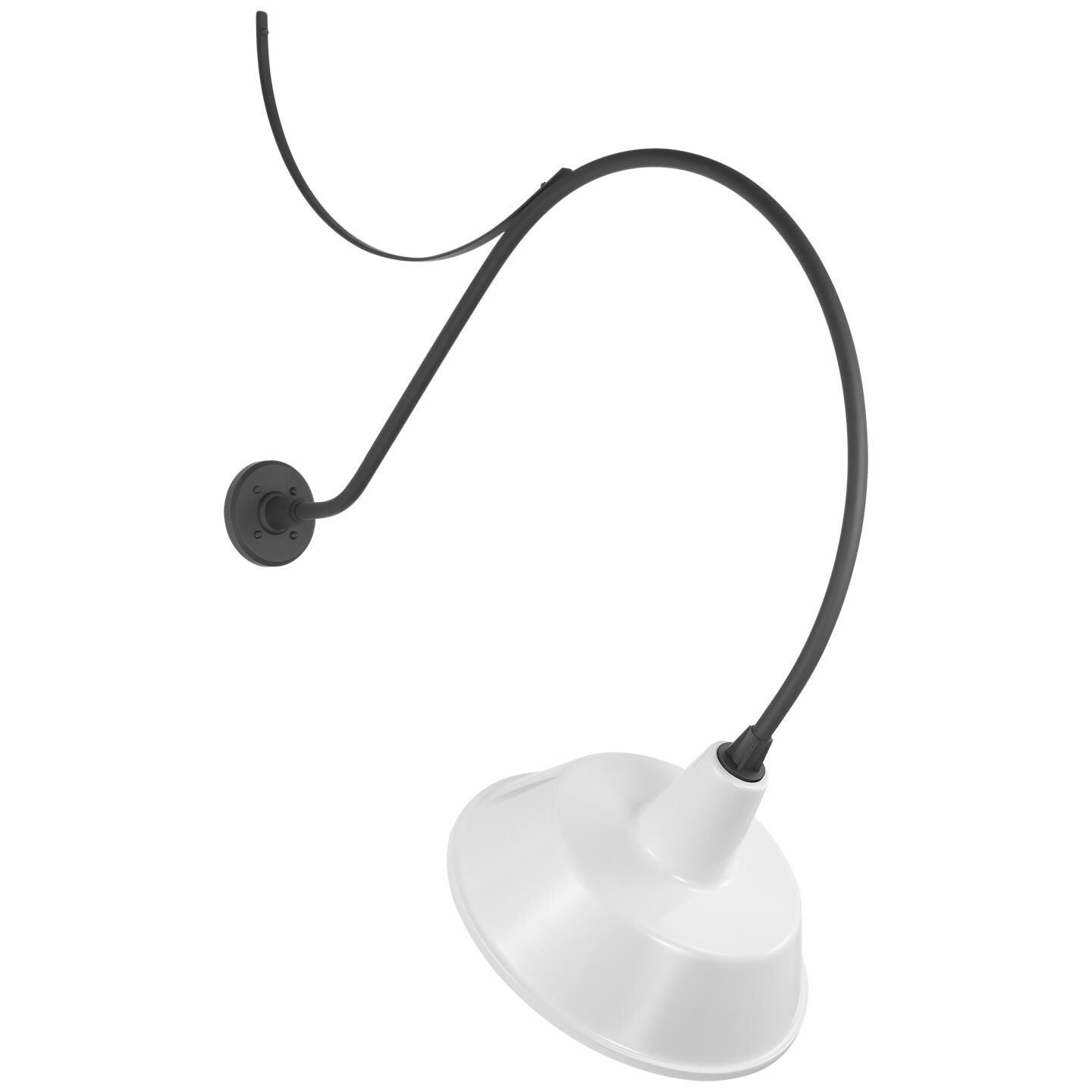 Shown in Matte Black finish and White shade