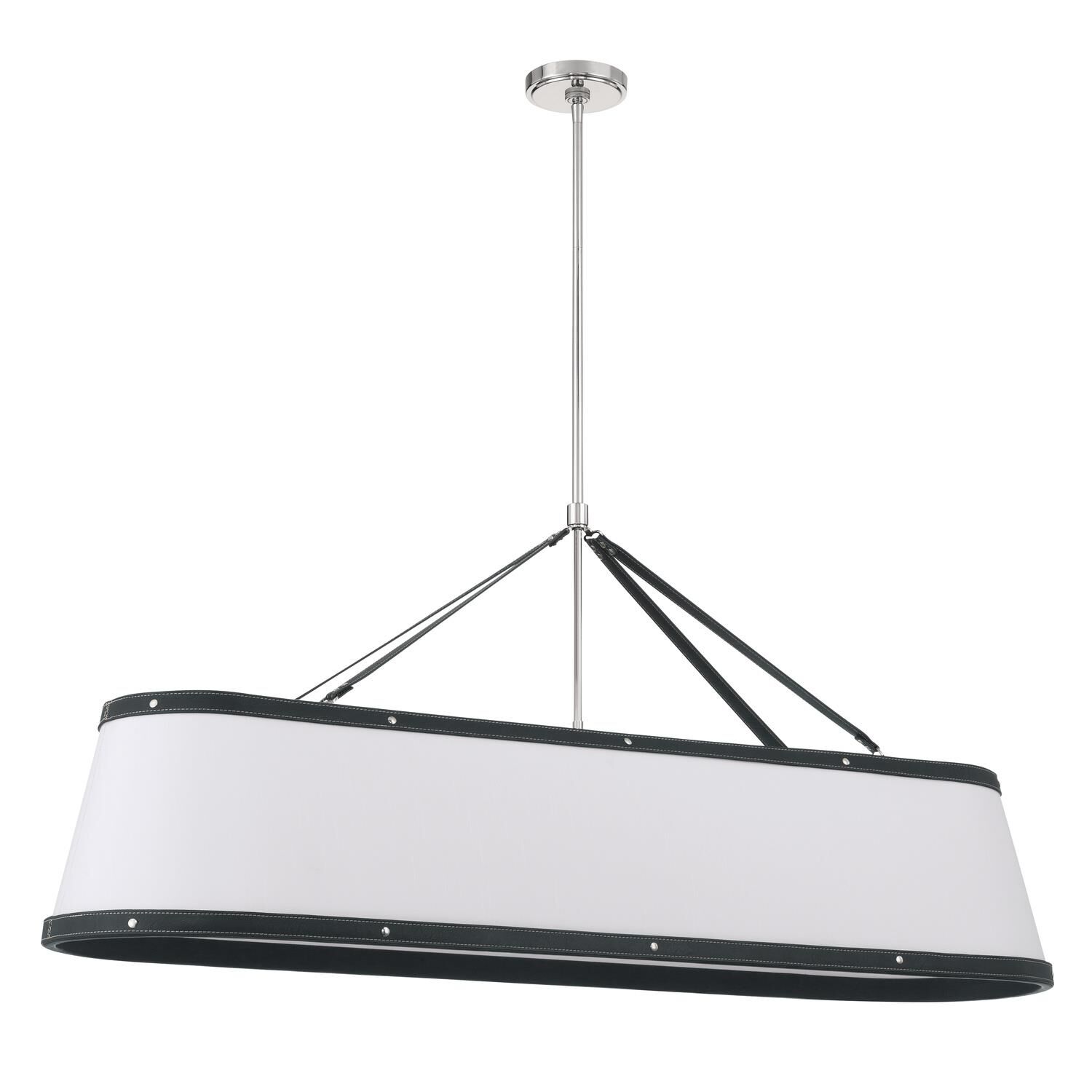 Shown in Polished Nickel finish and Fabric glass and Fabric shade