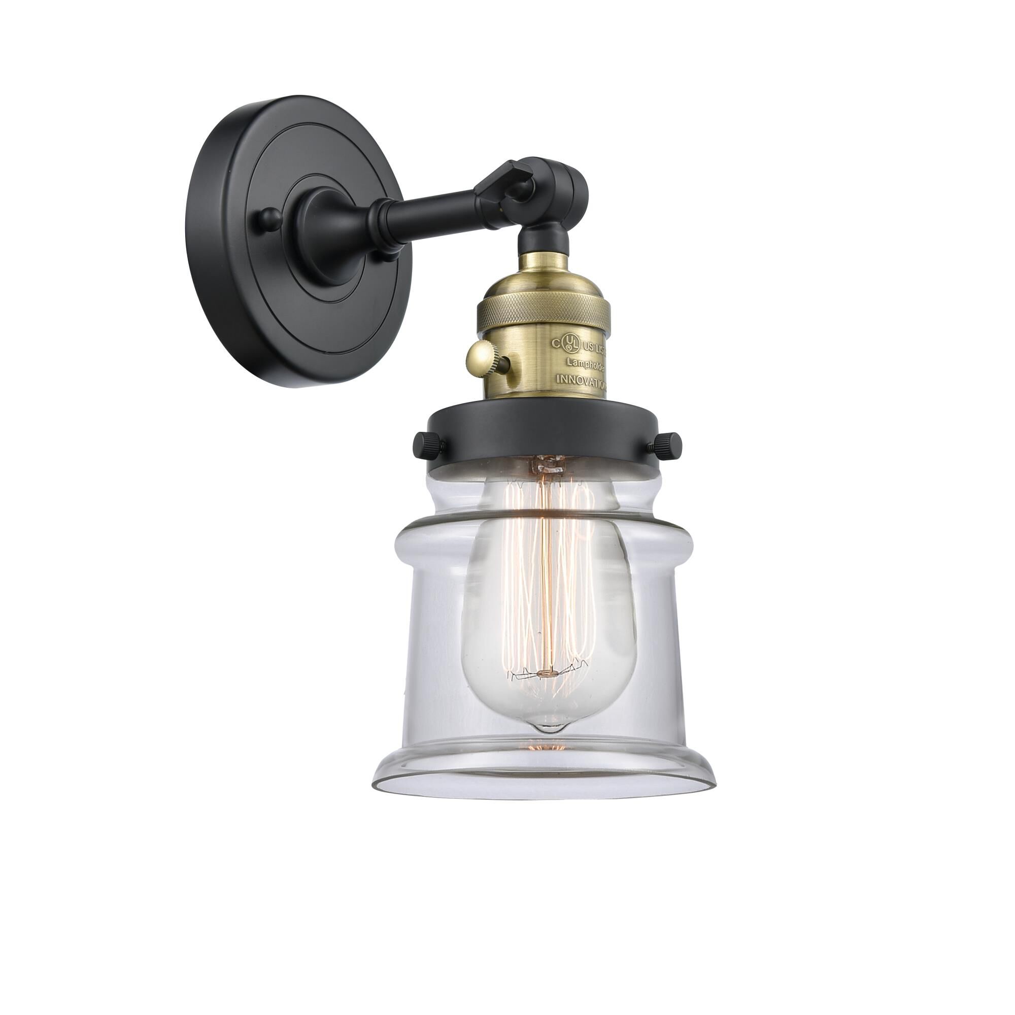 Shown in Black Antique Brass finish and Clear glass