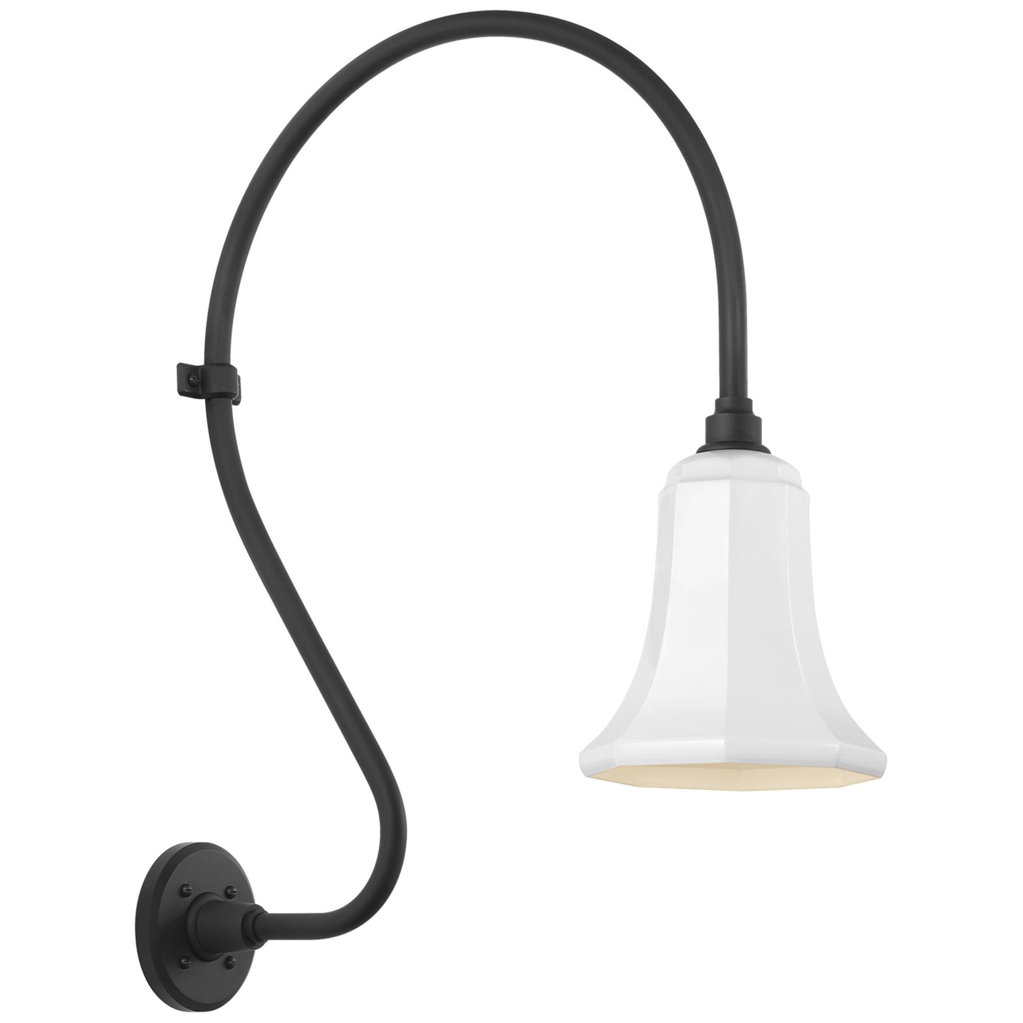 Shown in Matte Black finish and White shade