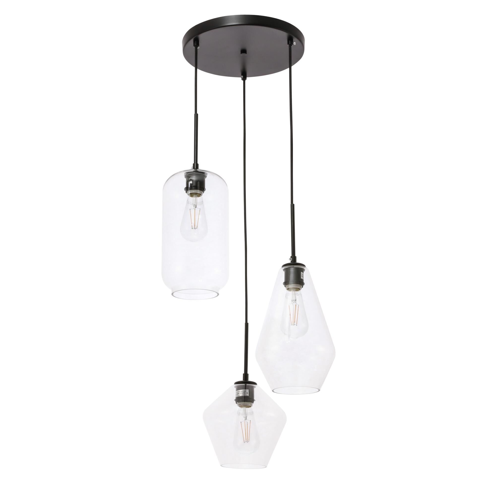 Gene 17 Inch Multi Light Pendant by Elegant Lighting
