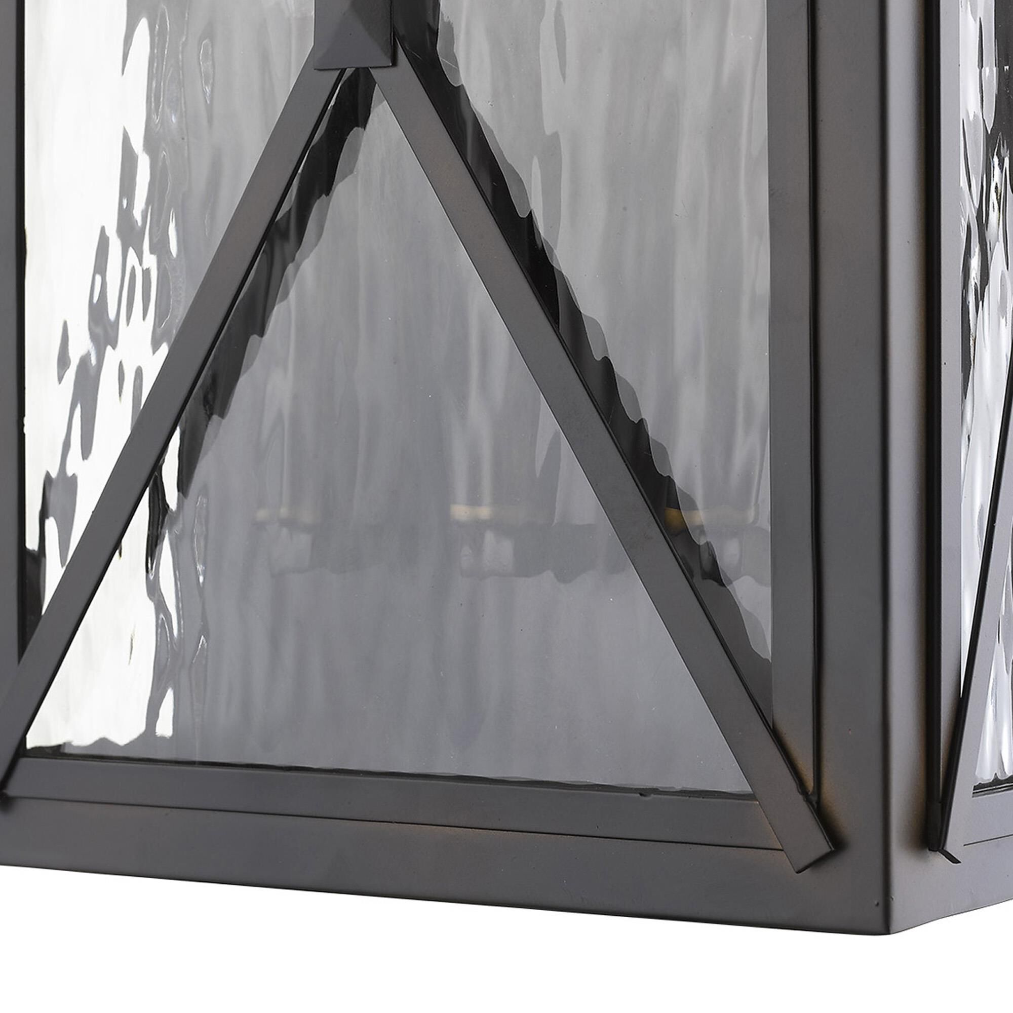 Shown in Oil-Rubbed Bronze finish and Clear glass and Clear, Water Glass Panes shade