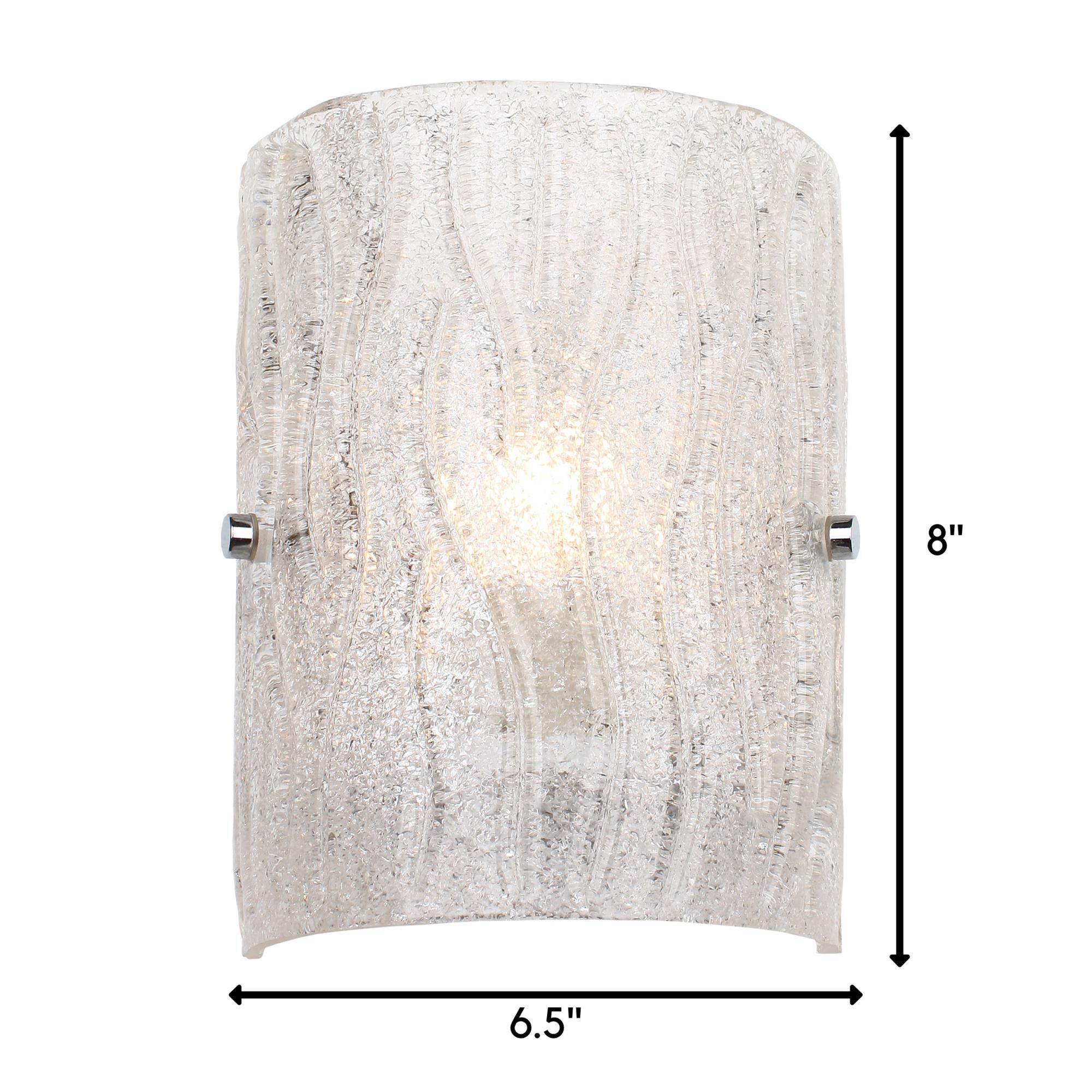 Shown in Chrome finish and Bright Ice glass