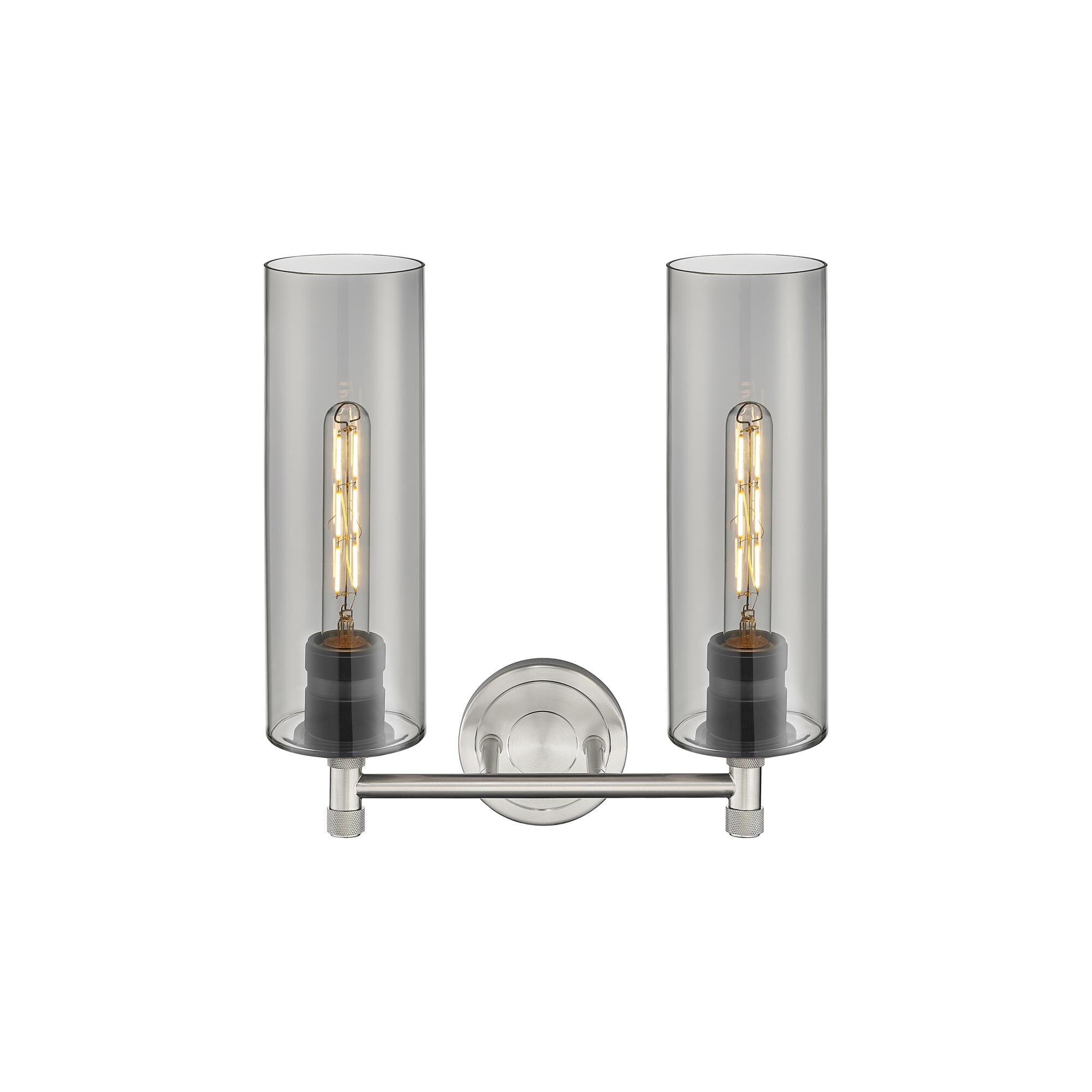 Shown in Satin Nickel finish and Plated Smoke glass