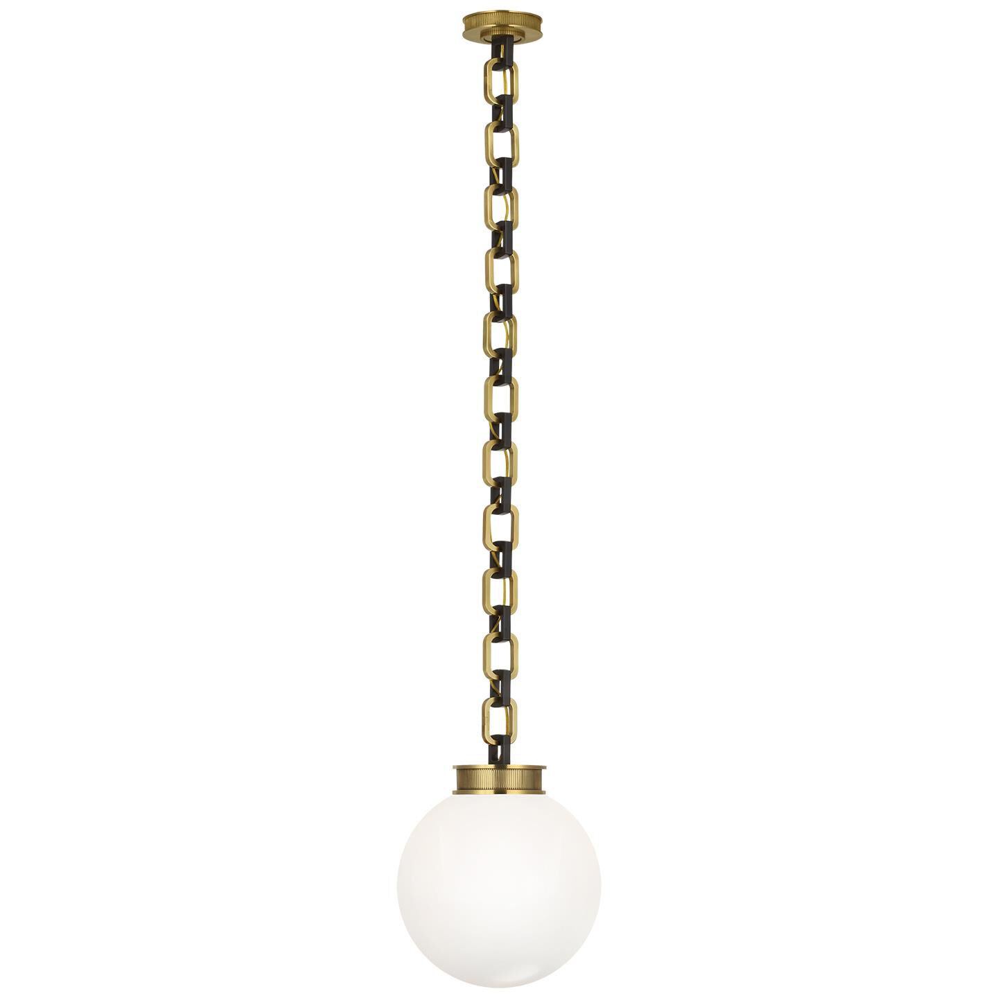 Shown in Soft Brass and Bronze finish and White glass