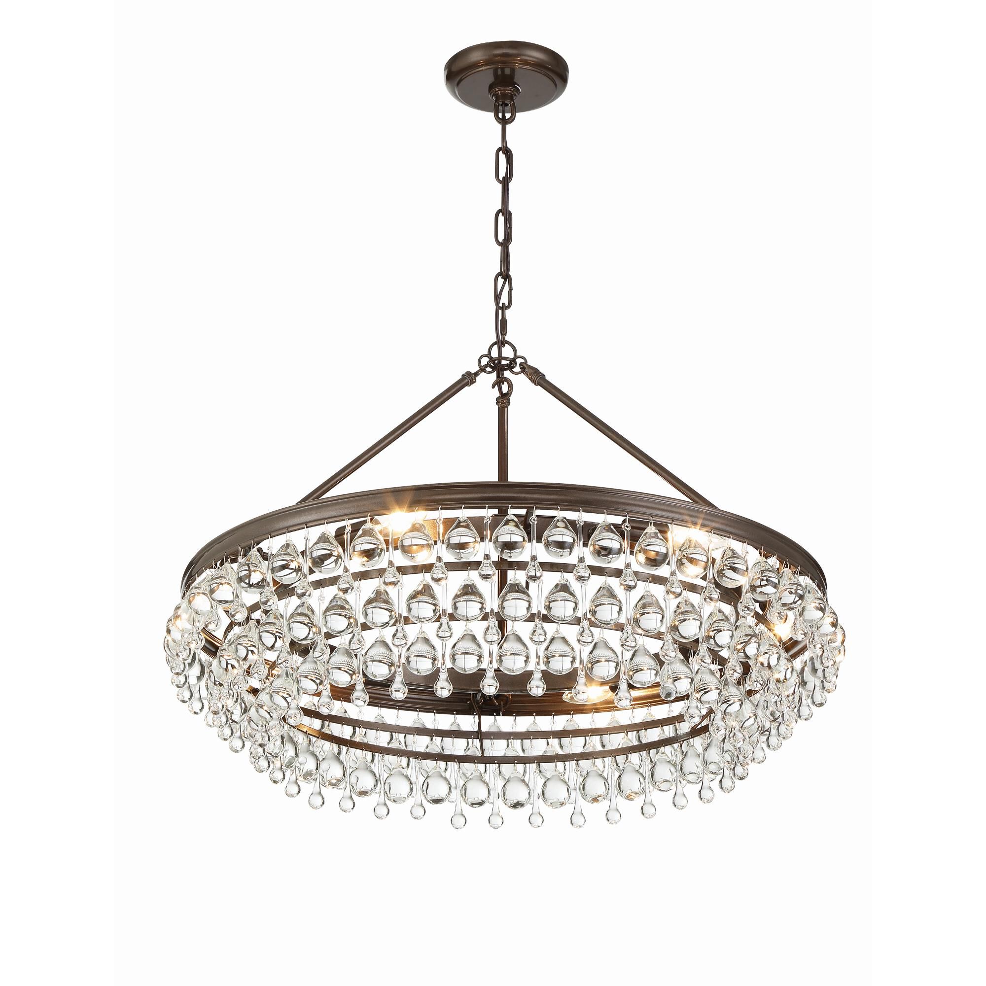 Shown in Vibrant Bronze finish and Clear Glass Drops crystal