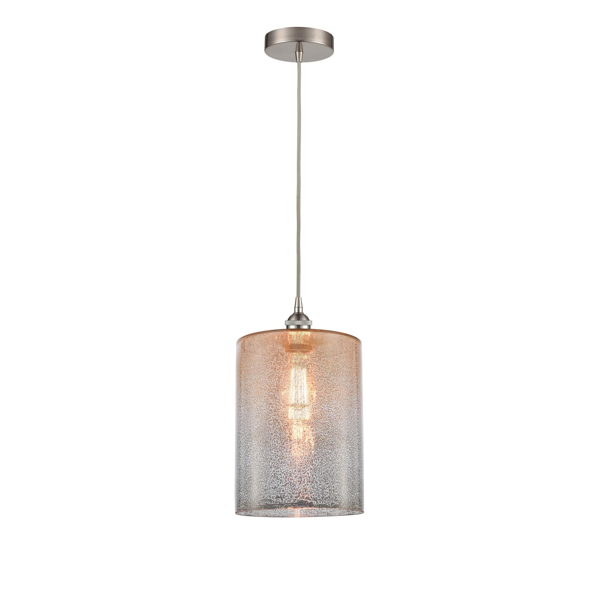 Shown in Brushed Satin Nickel finish and Mercury glass