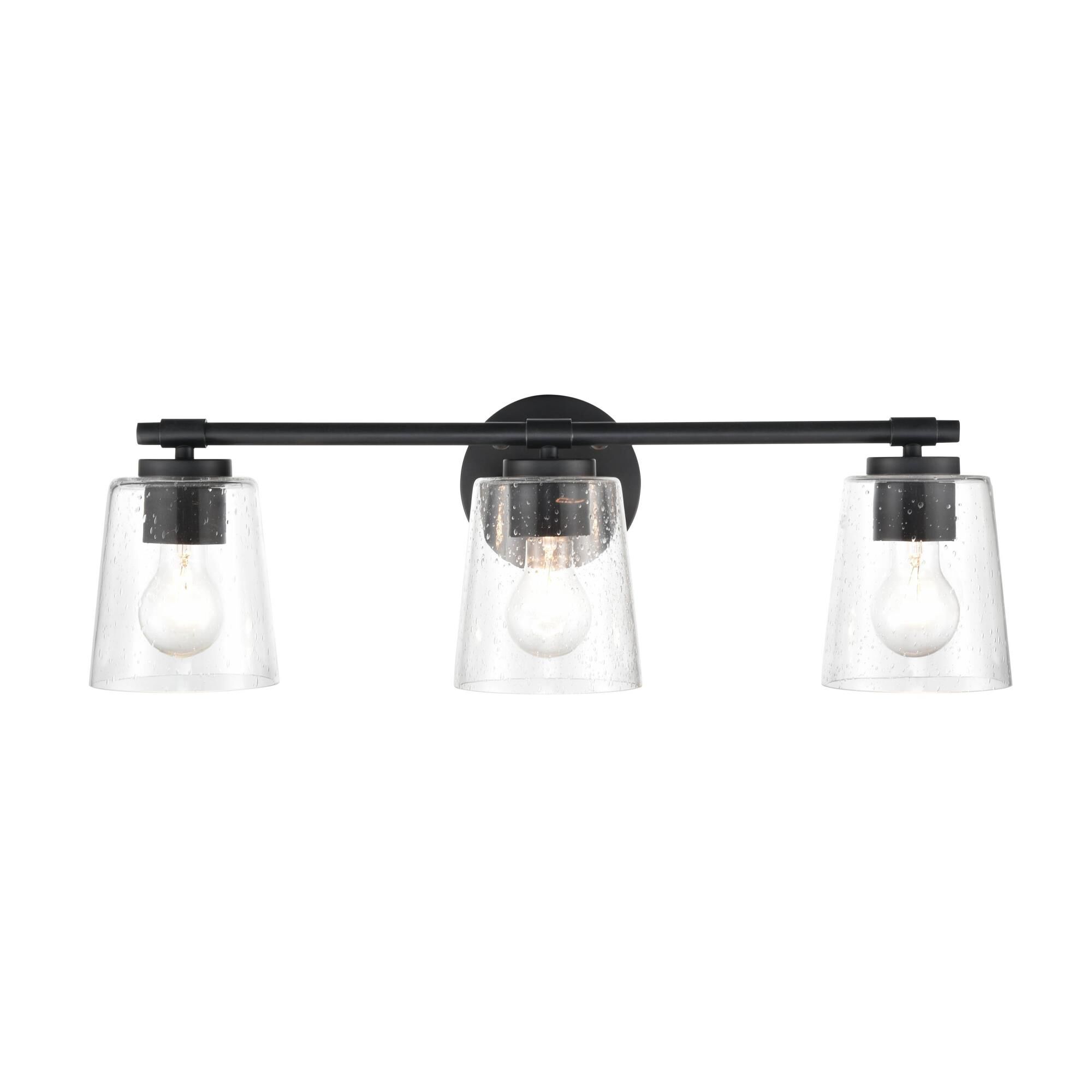 Shown in Matte Black finish and Clear Seeded glass