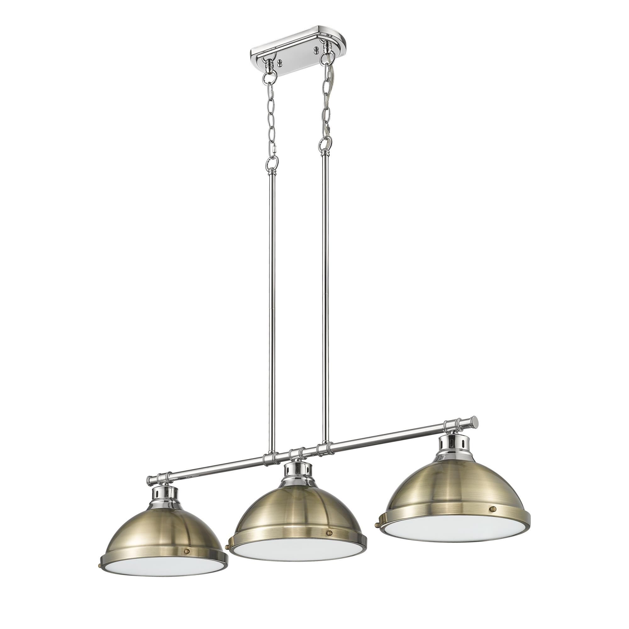 Shown in Aged Brass finish and Aged Brass shade