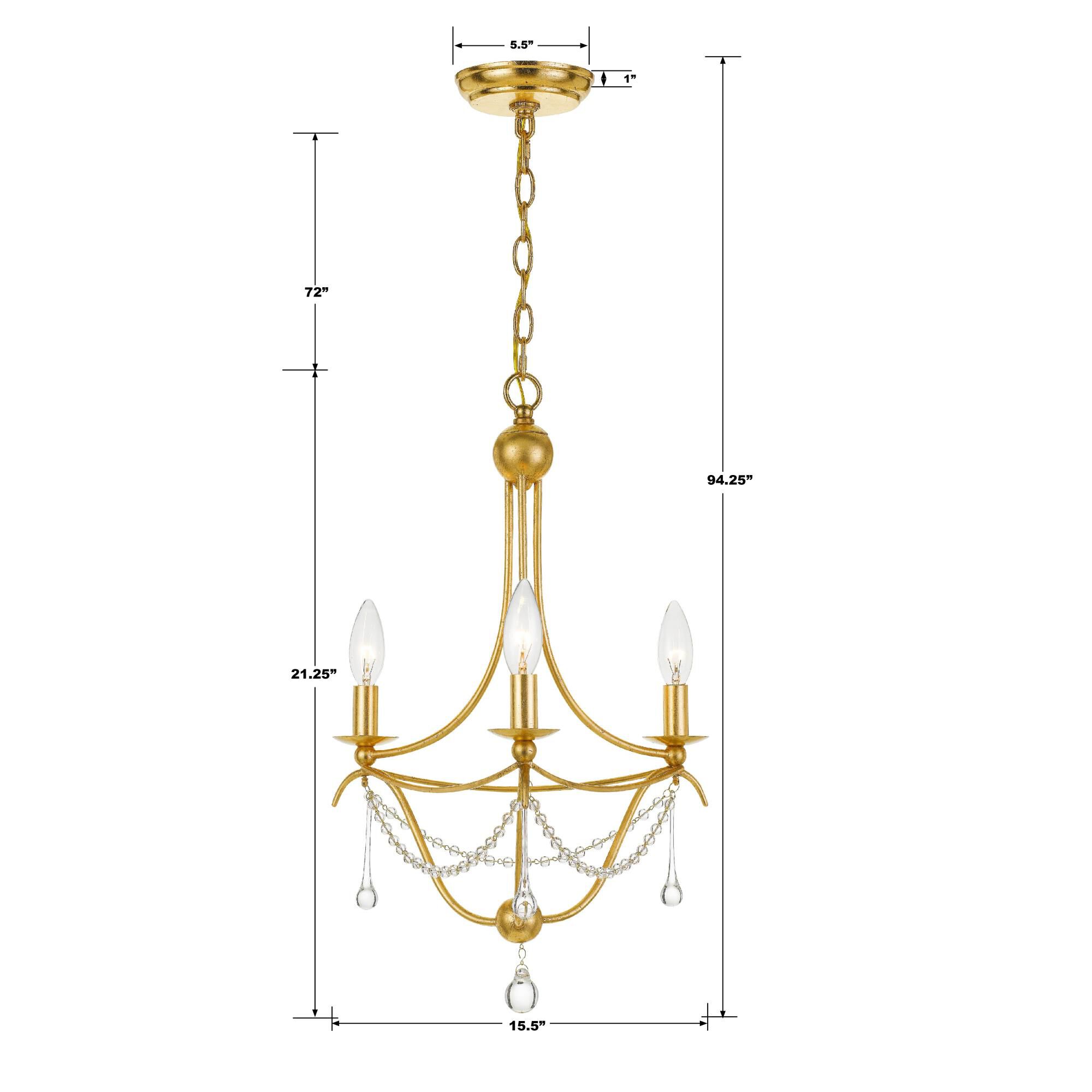 Shown in Antique Gold finish and Clear Glass Beads crystal