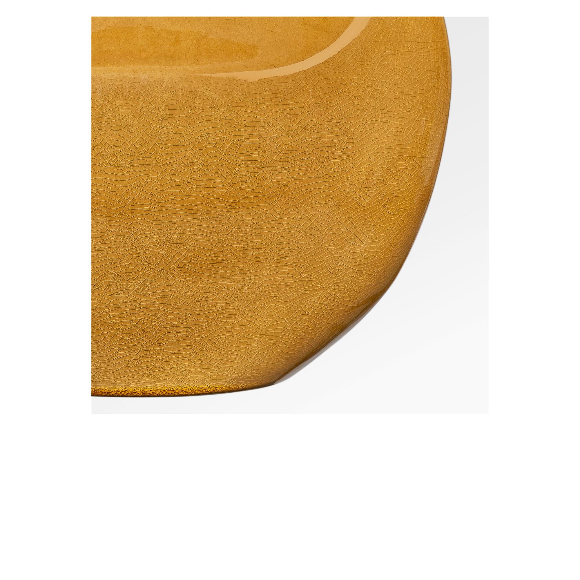 Shown in Cracked Honey finish and White Linen Fabric shade