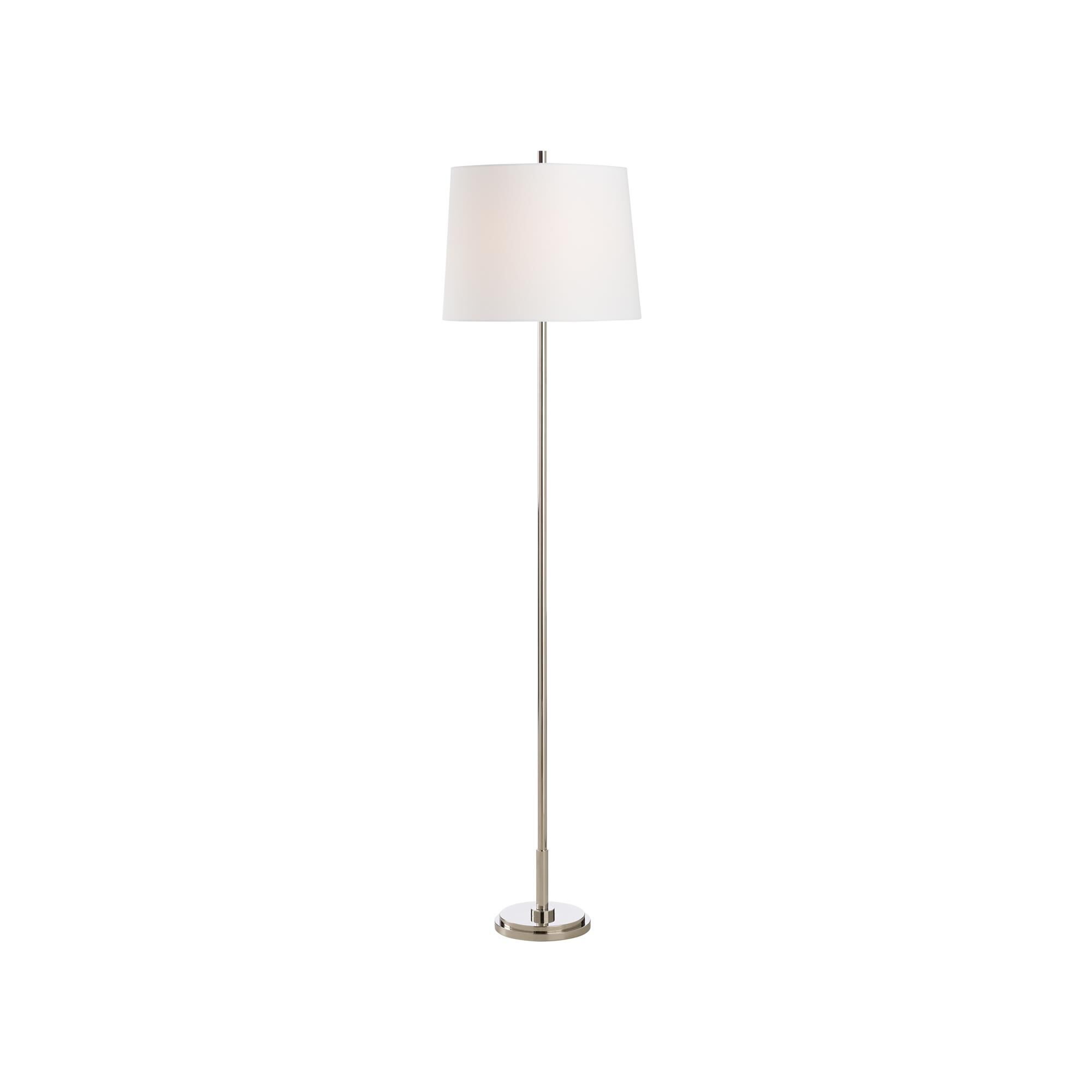 Shown in Silver finish and Linen shade