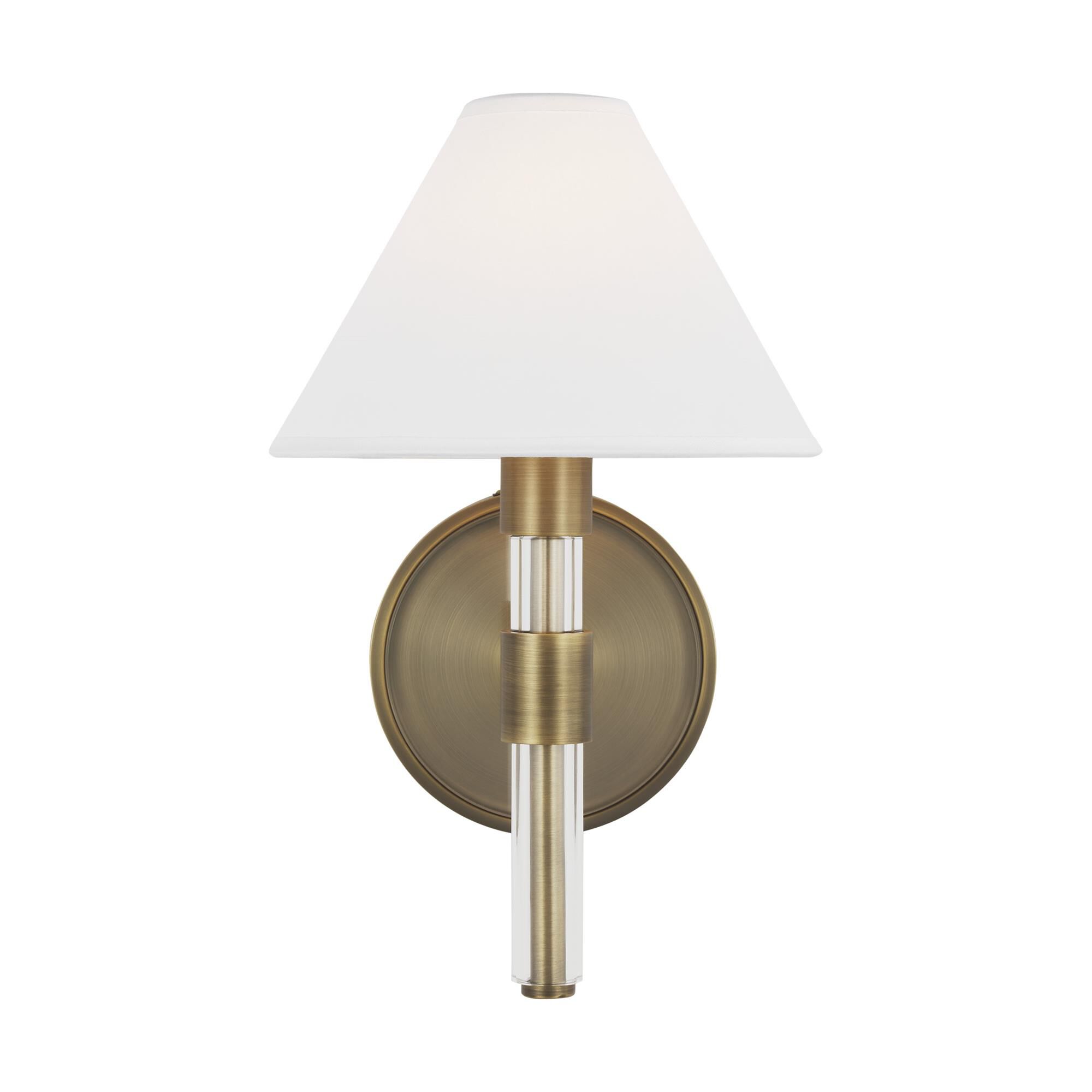 Shown in Time Worn Brass finish and White Paper shade