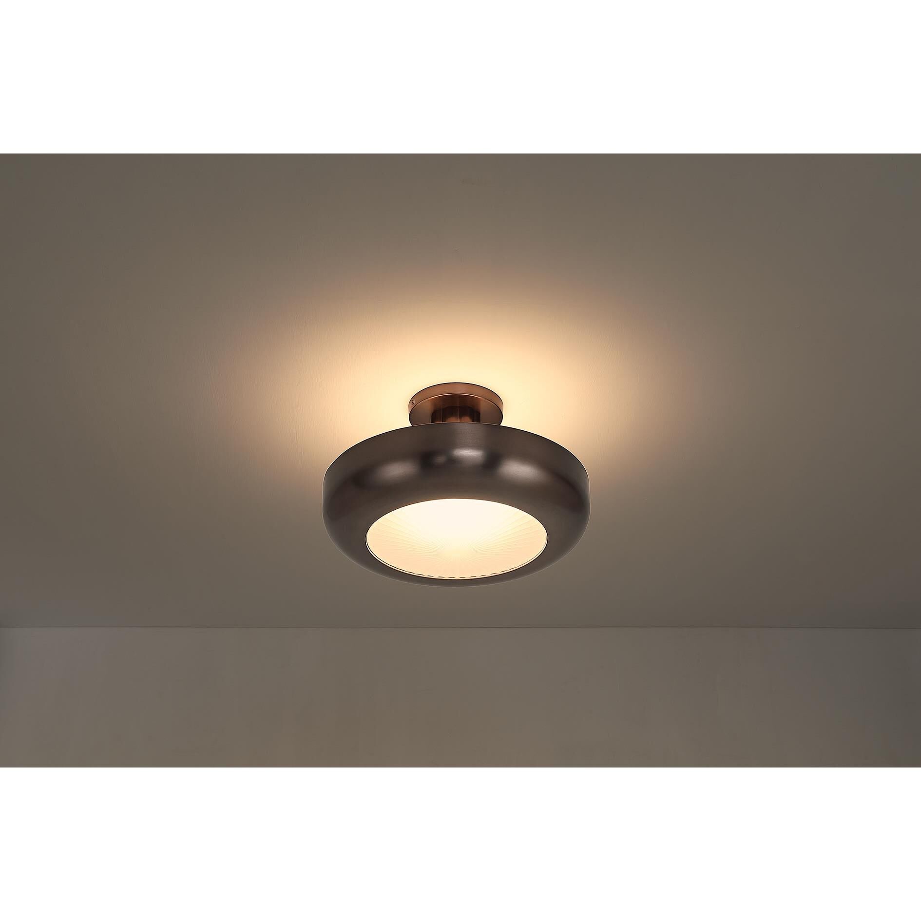 Shown in Harlow Bronze finish and Etched glass