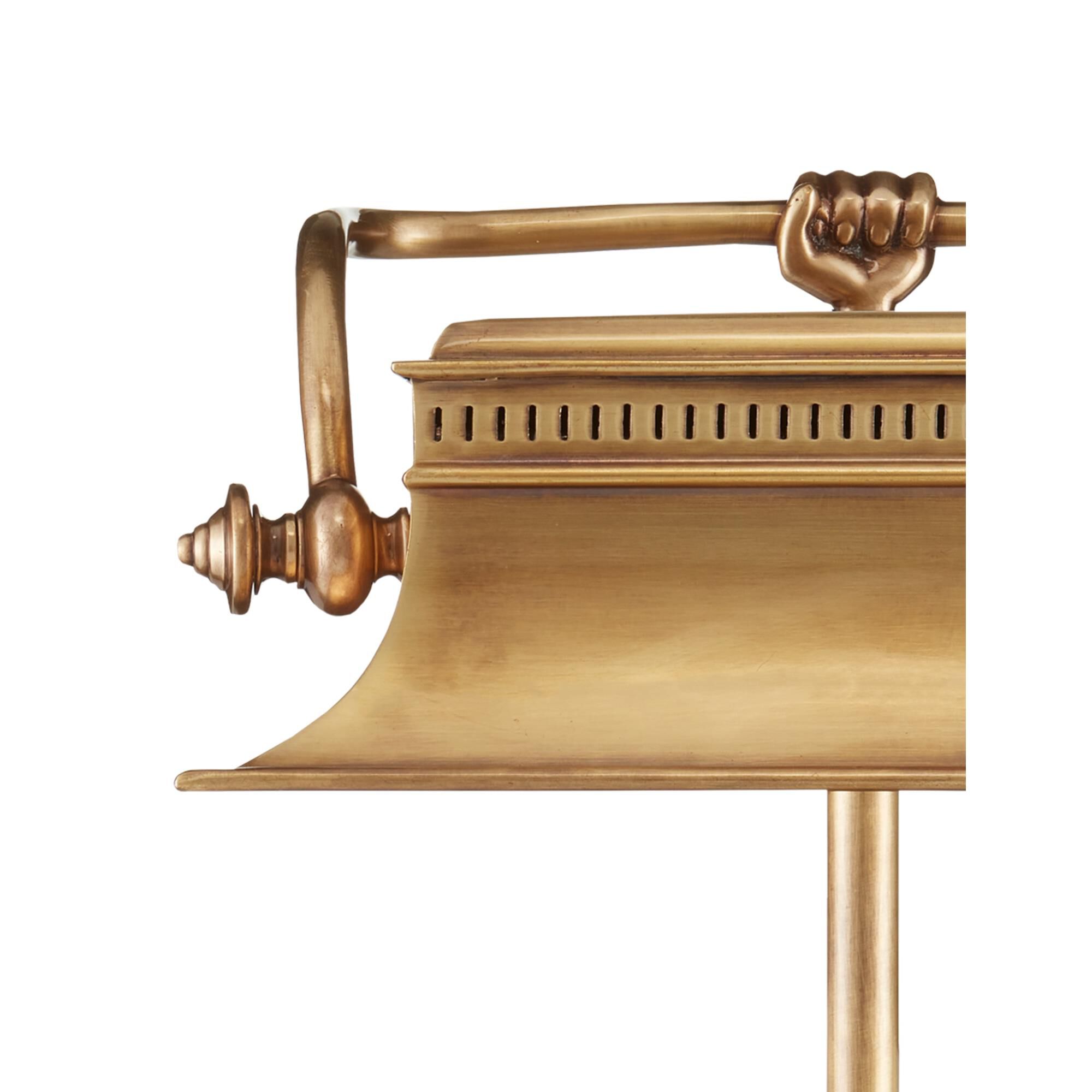 Shown in Vintage Brass finish and Antique Brass shade