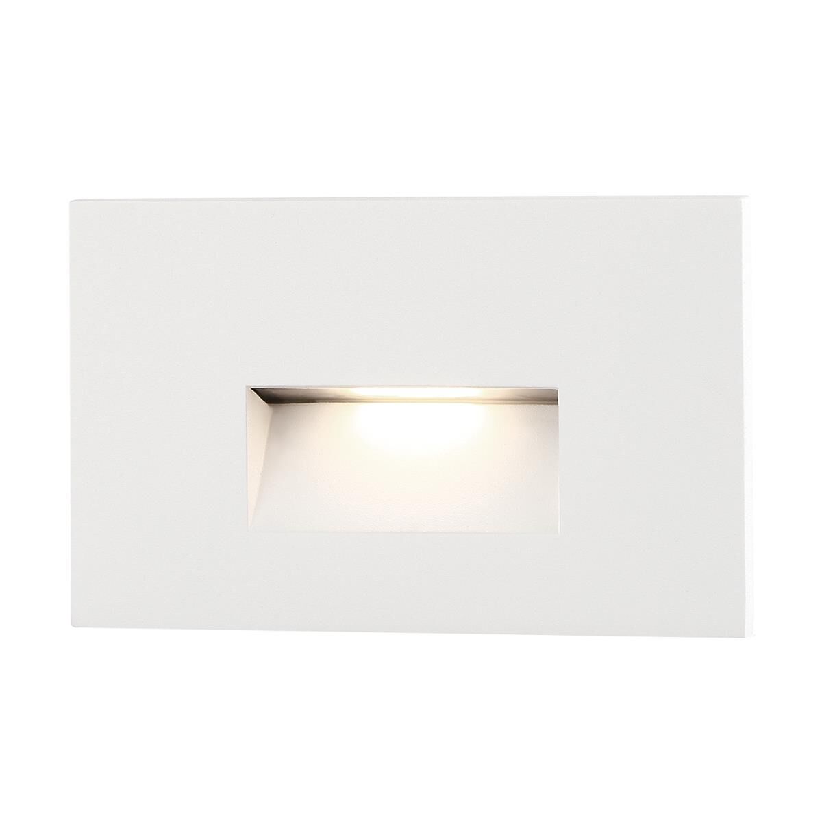 Shown in White finish and Horizontal Recessed shade and Glass accent