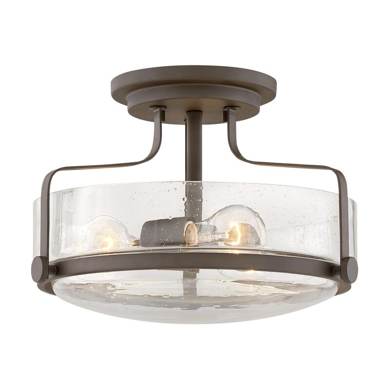 Harper 14 Inch 3 Light Semi Flush Mount by Hinkley