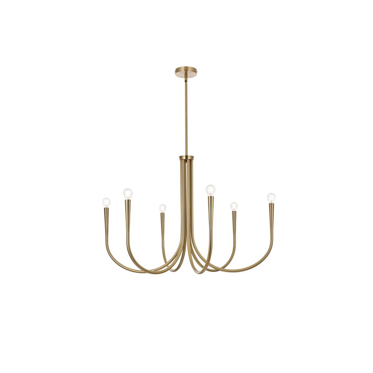 Layne 36 Inch 6 Light Chandelier by Elegant Lighting