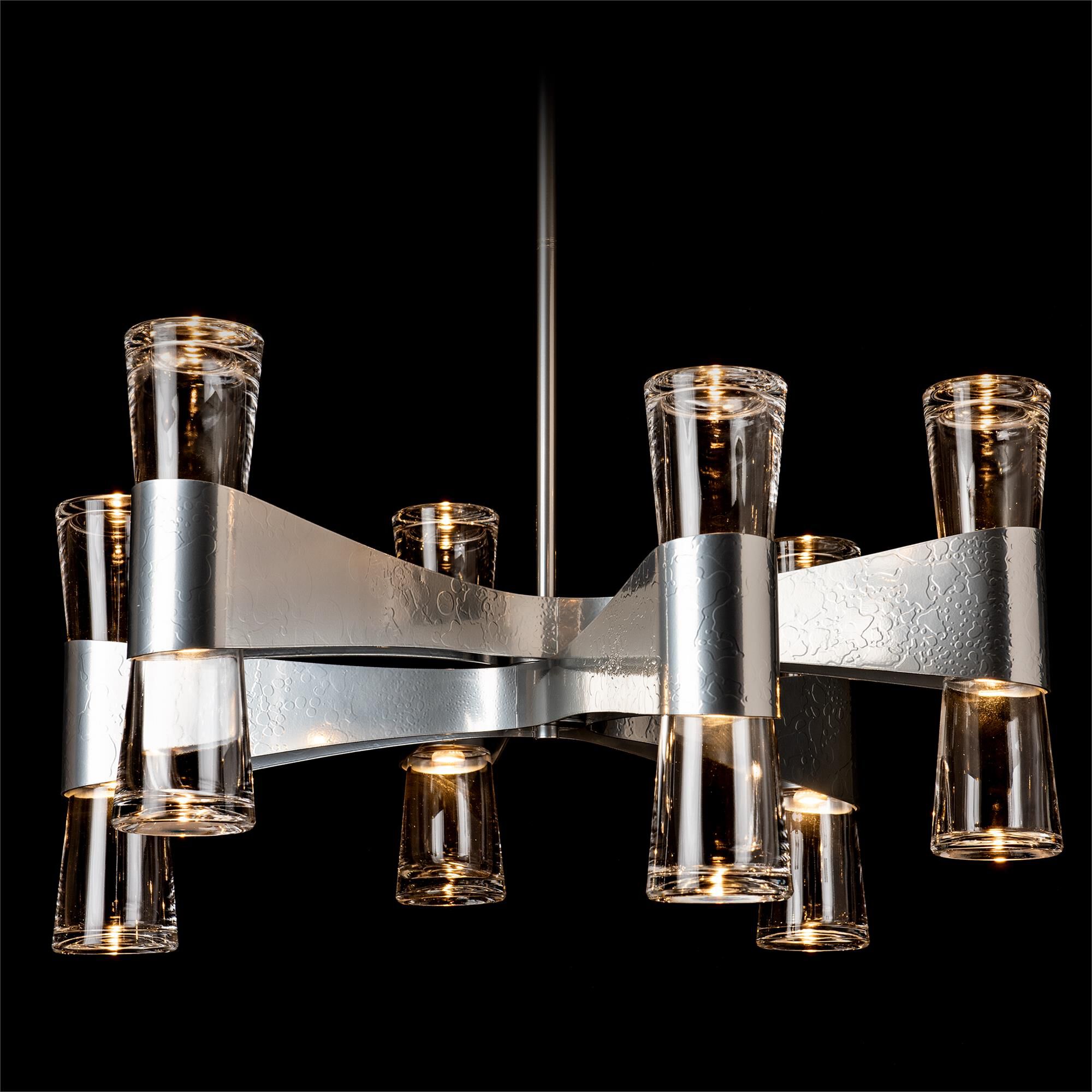 Shown in Sterling finish and Clear glass