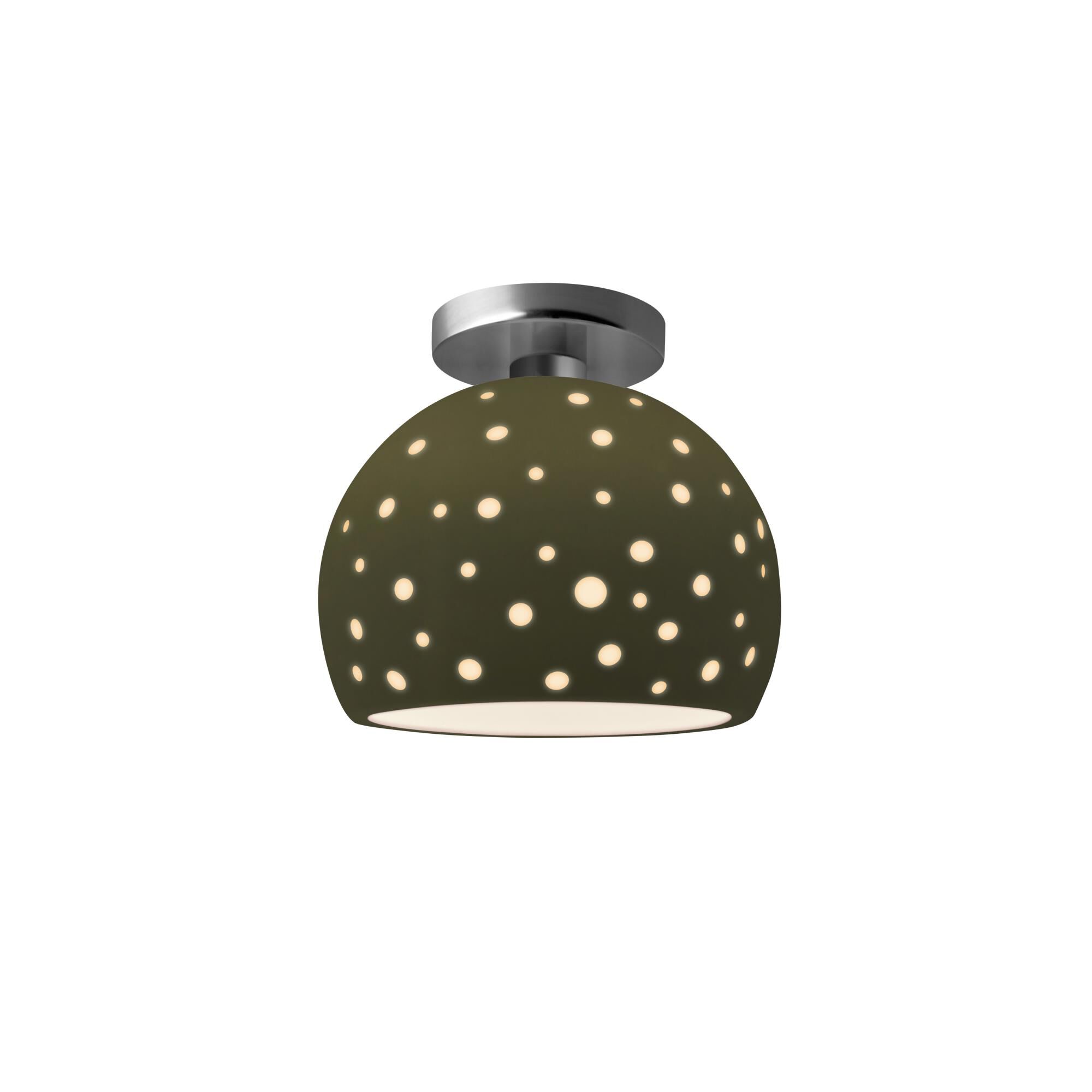 Perforated Globe 7 Inch Semi Flush Mount by Justice Design Group