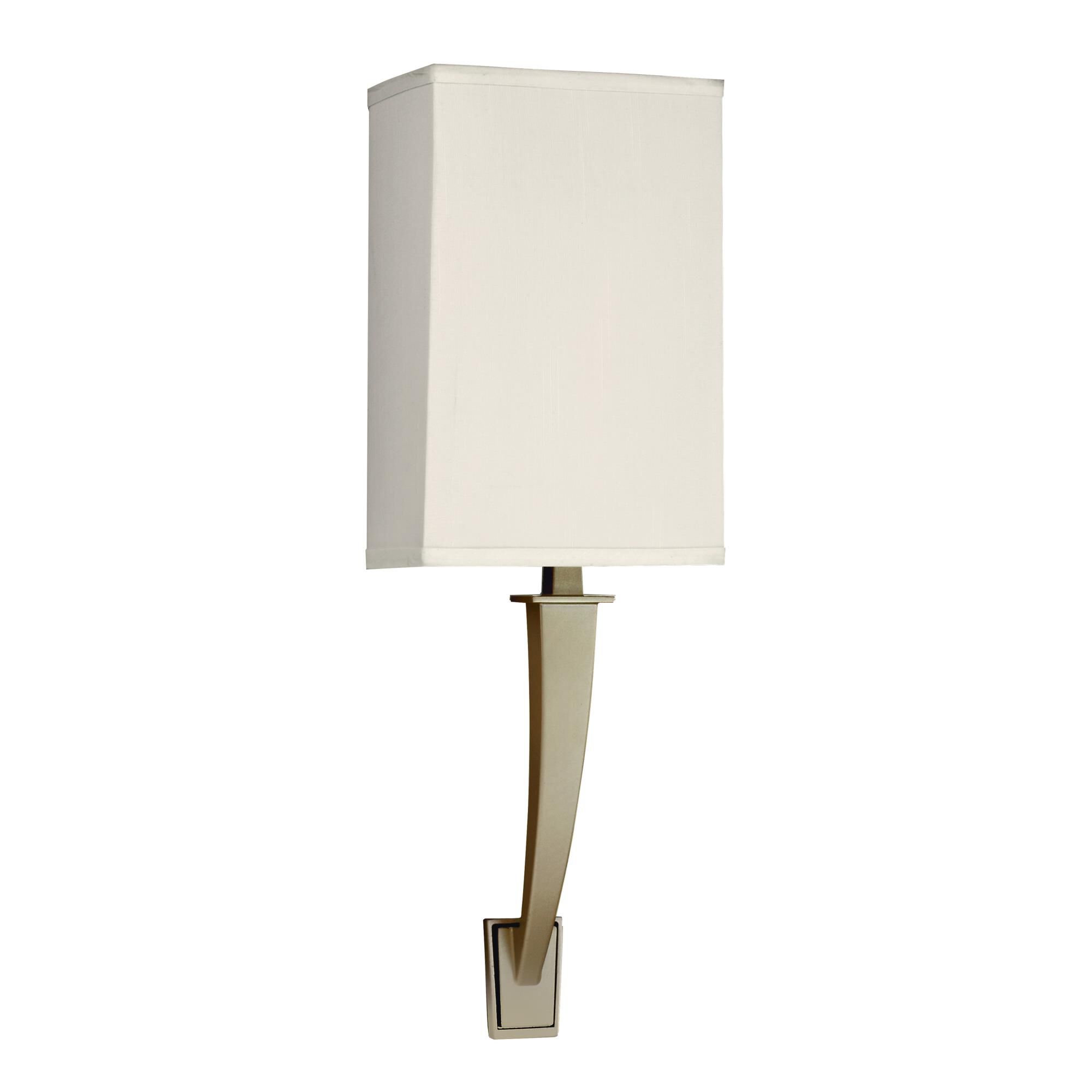 Shown in Champagne finish and Cream Linen Fabric, Acrylic shade and No Accent accent