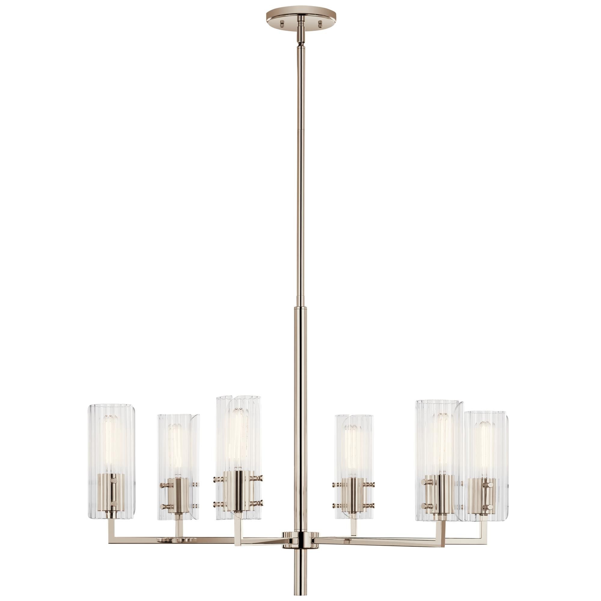 Shown in Polished Nickel finish and Clear Fluted glass