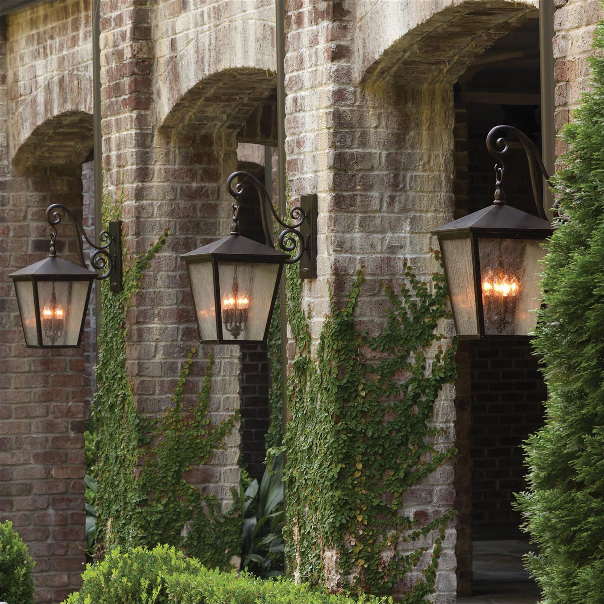 Shown in Regency Bronze finish and Clear Seedy glass