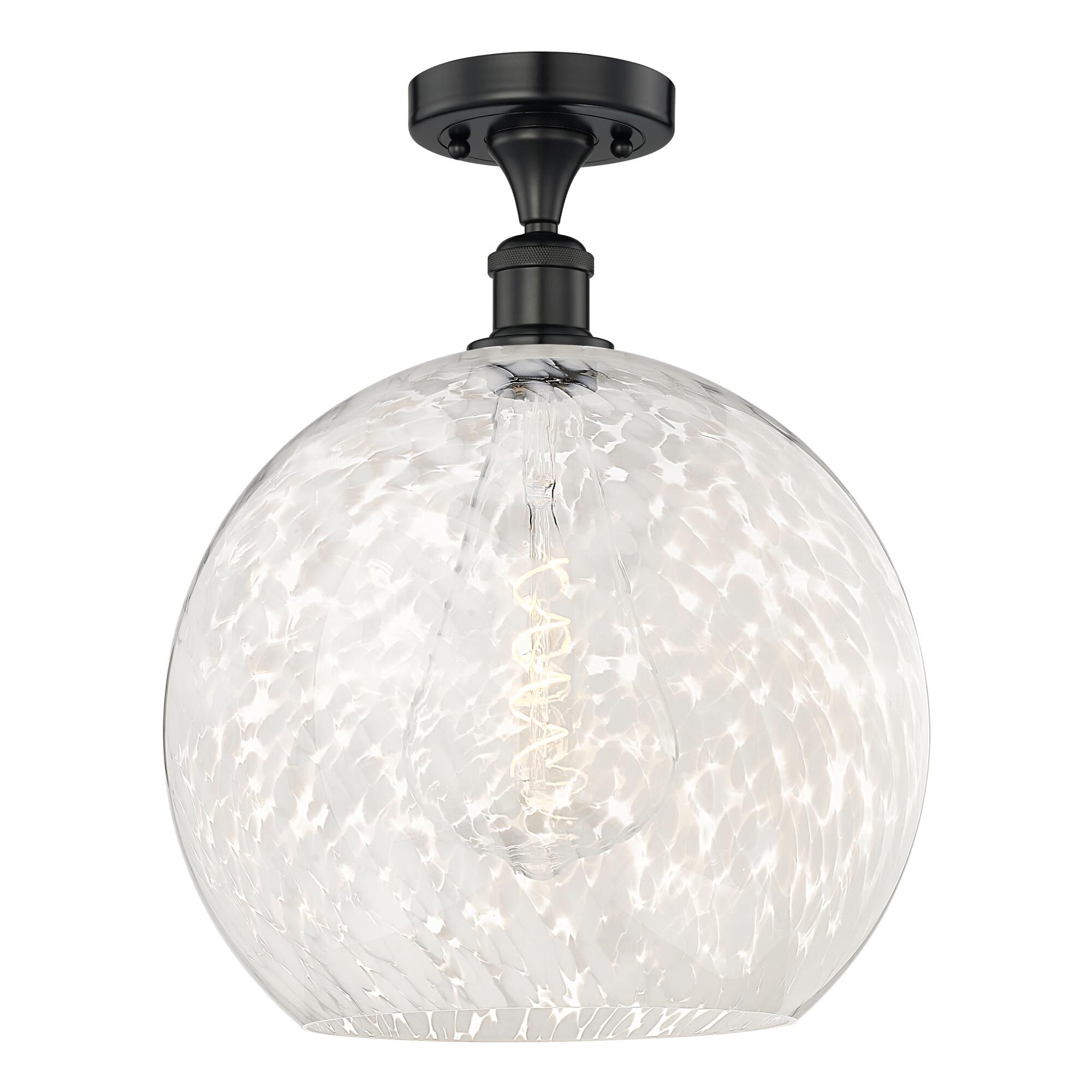 Bruno Marashlian White Mouchette 14 Inch Semi Flush Mount by Innovations Lighting