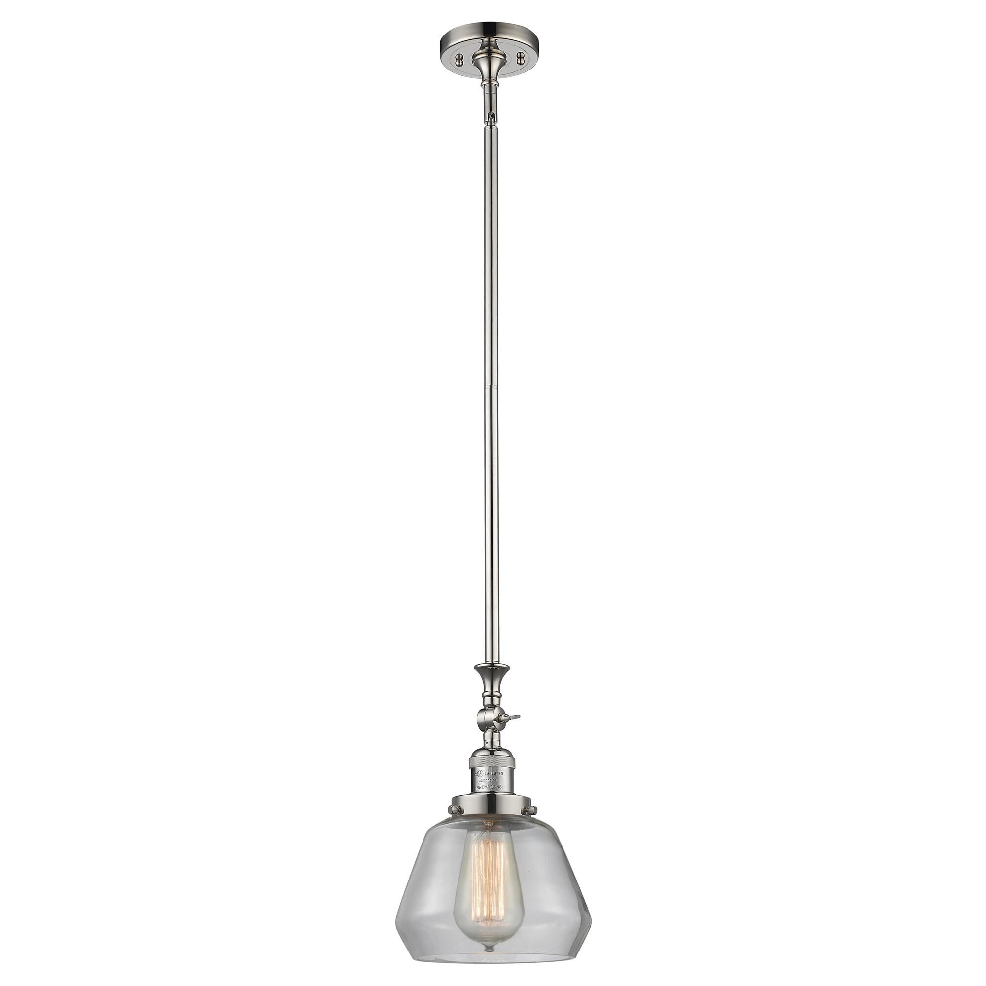 Shown in Polished Nickel finish and Clear glass