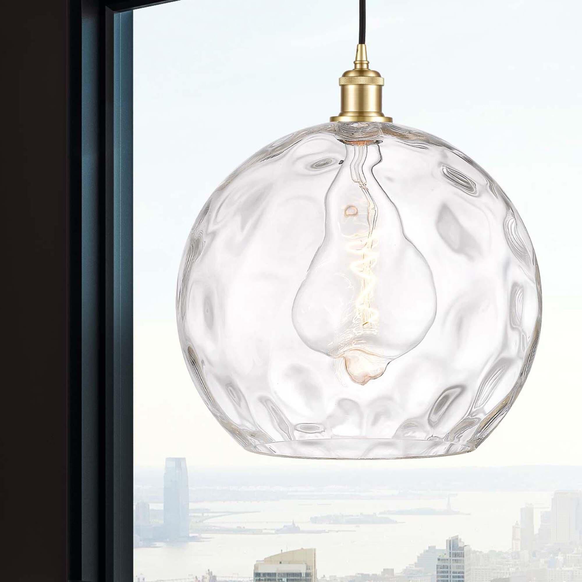 Shown in Satin Gold finish and Clear glass