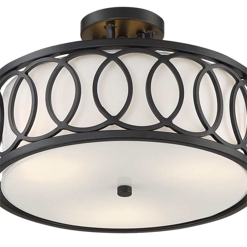 Libby Langdon Graham 15 Inch 3 Light Semi Flush Mount by Crystorama