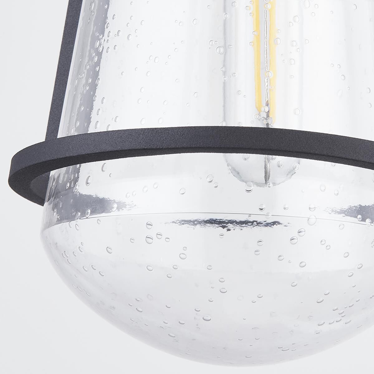 Shown in Textured Black finish and Clear shade