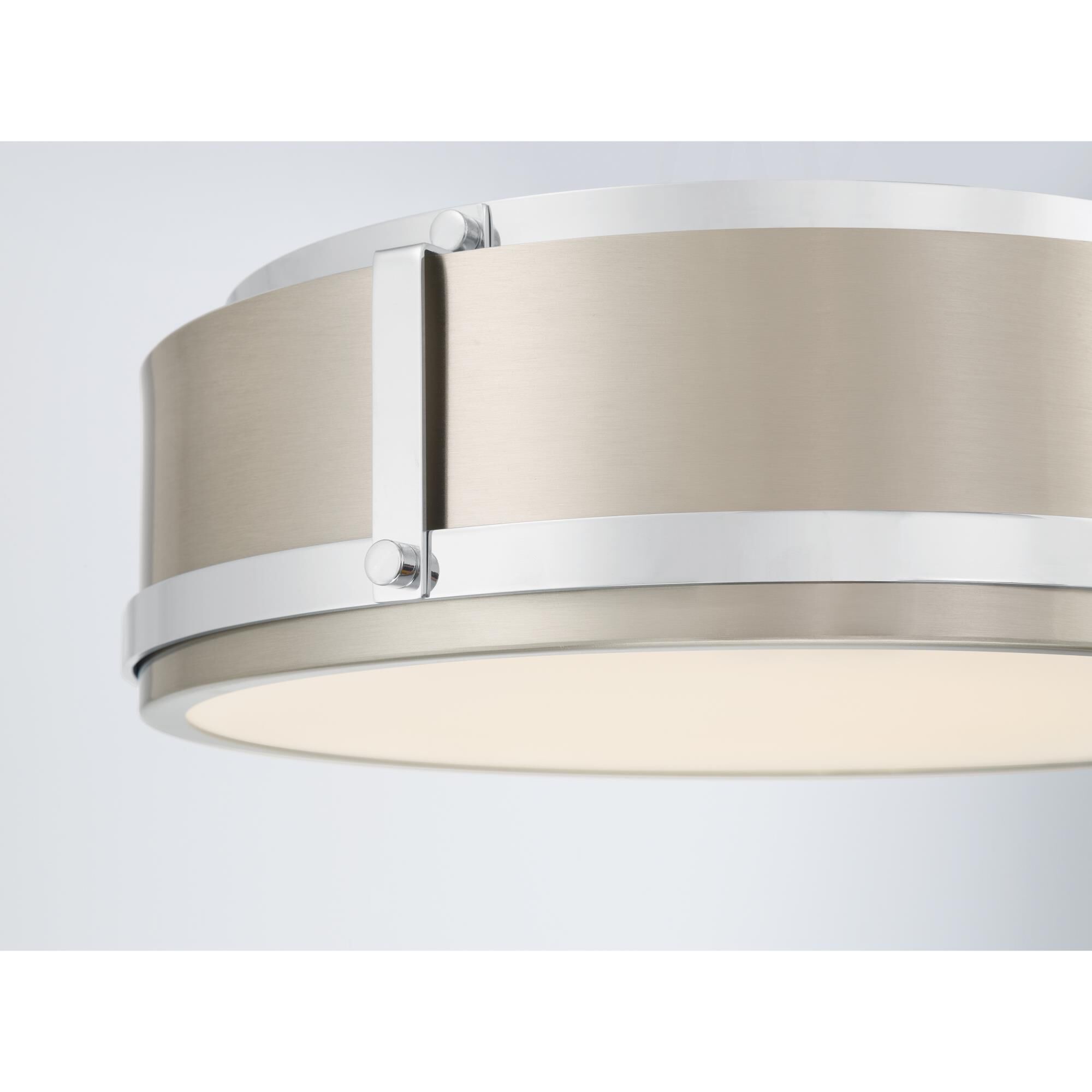 Shown in Chrome and Brushed Nickel finish and Etched Opal glass