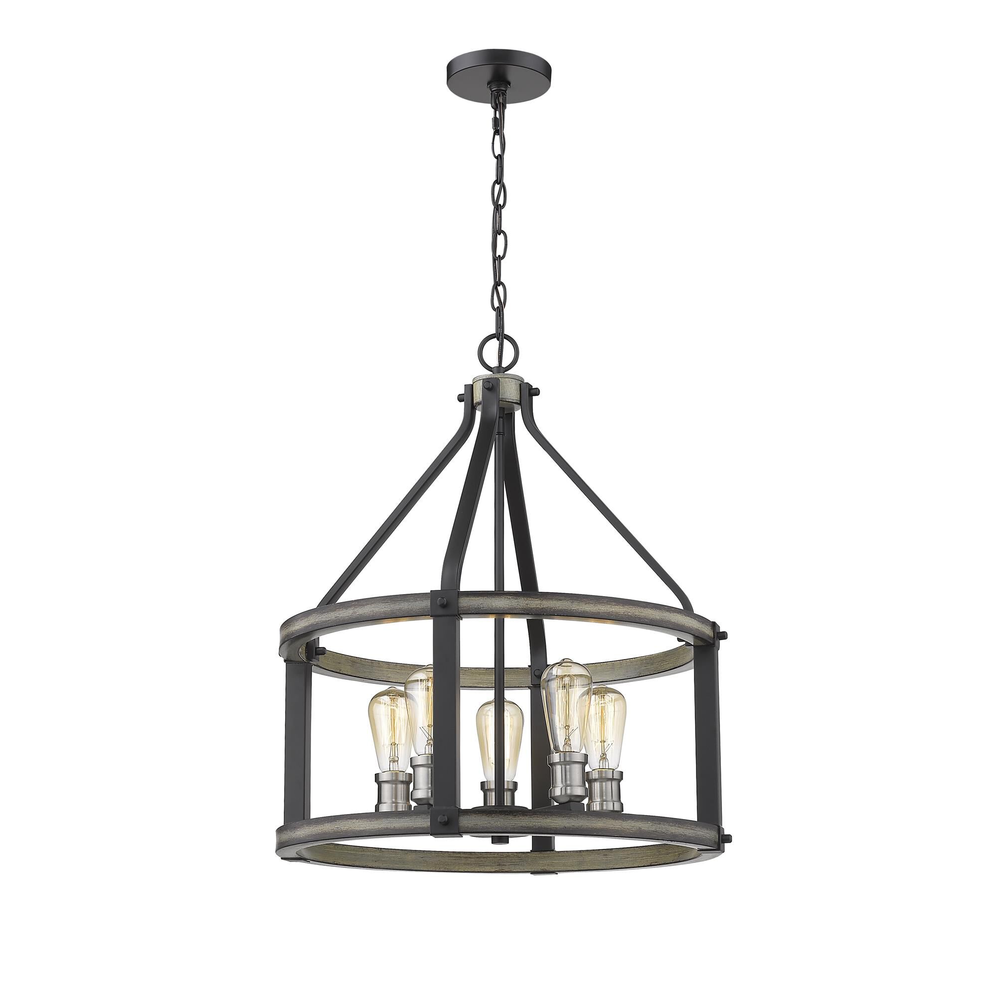 Shown in Ashen Barnboard finish and --- glass and --- shade