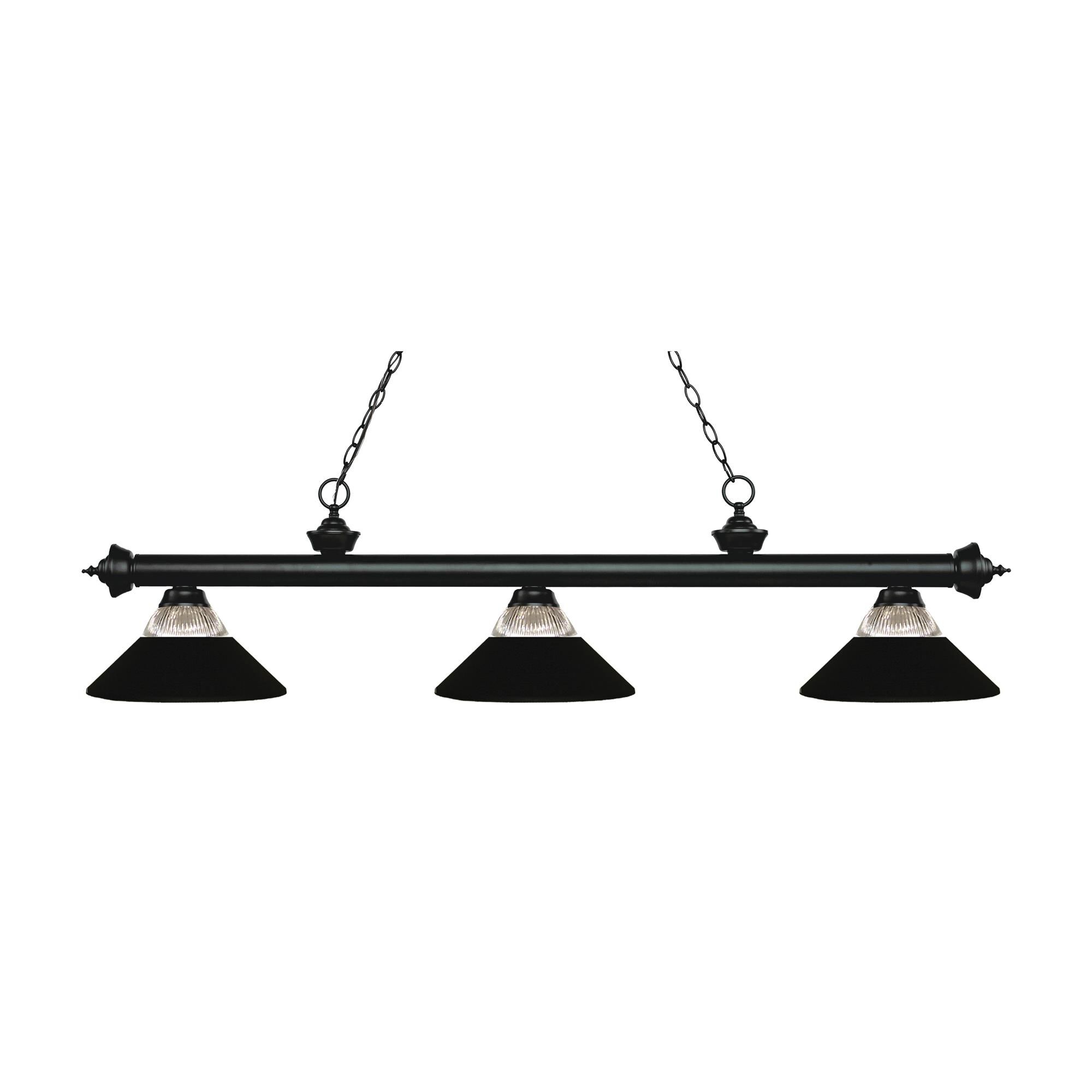 Shown in Matte Black finish and + Steel glass and Glass + Steel shade