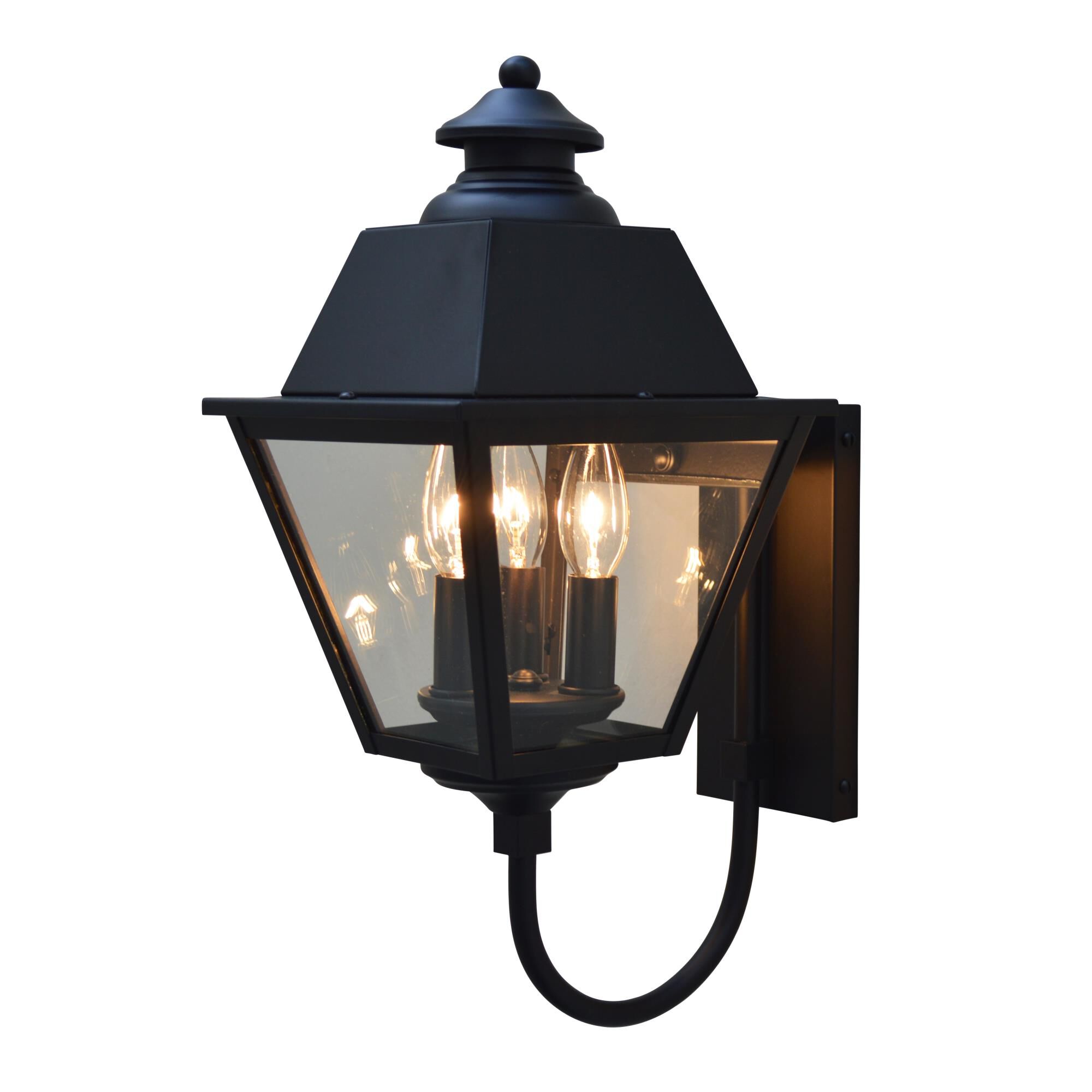 Shown in Satin Black finish and Clear glass