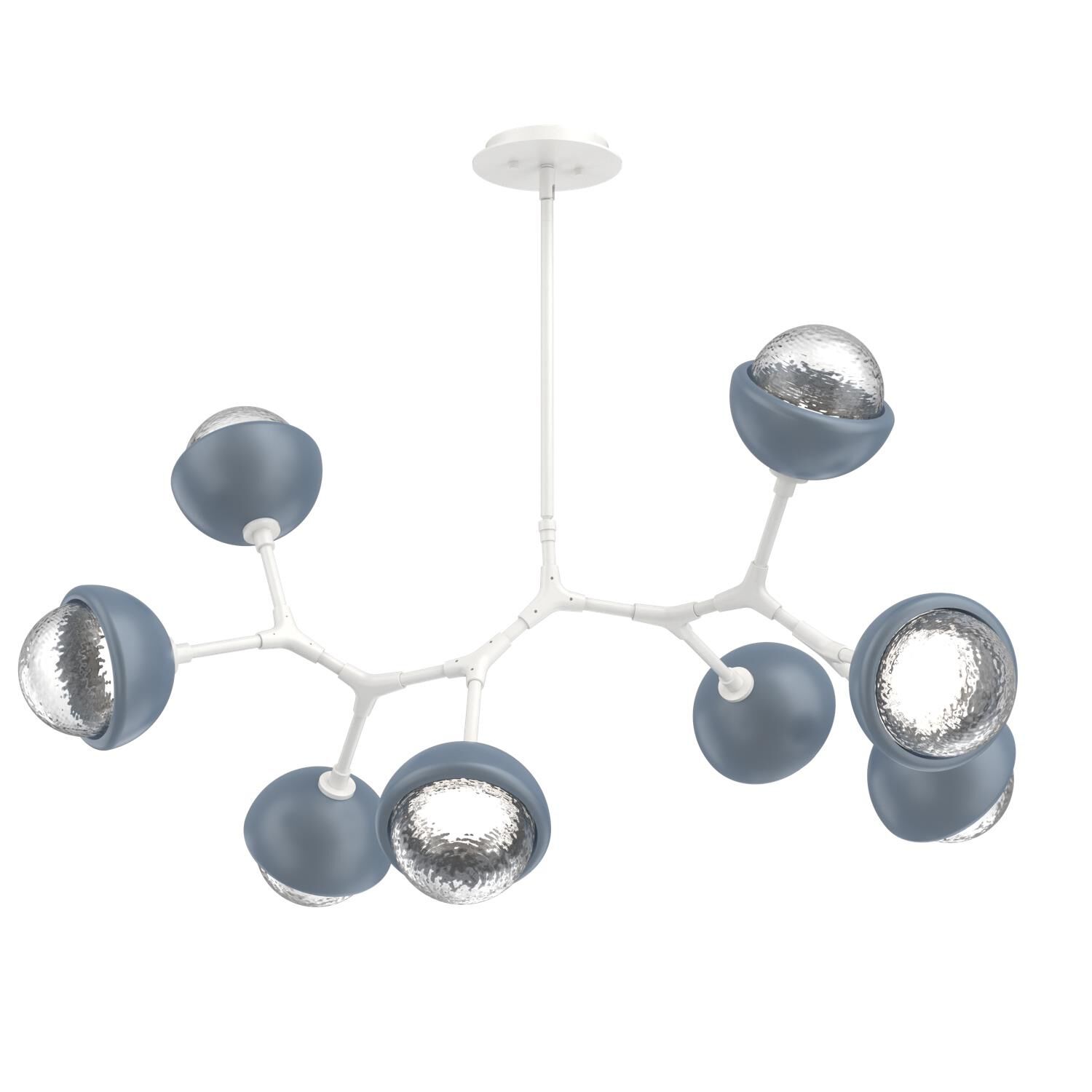 Shown in Salt White finish and Clear glass and Poppy Blue accent