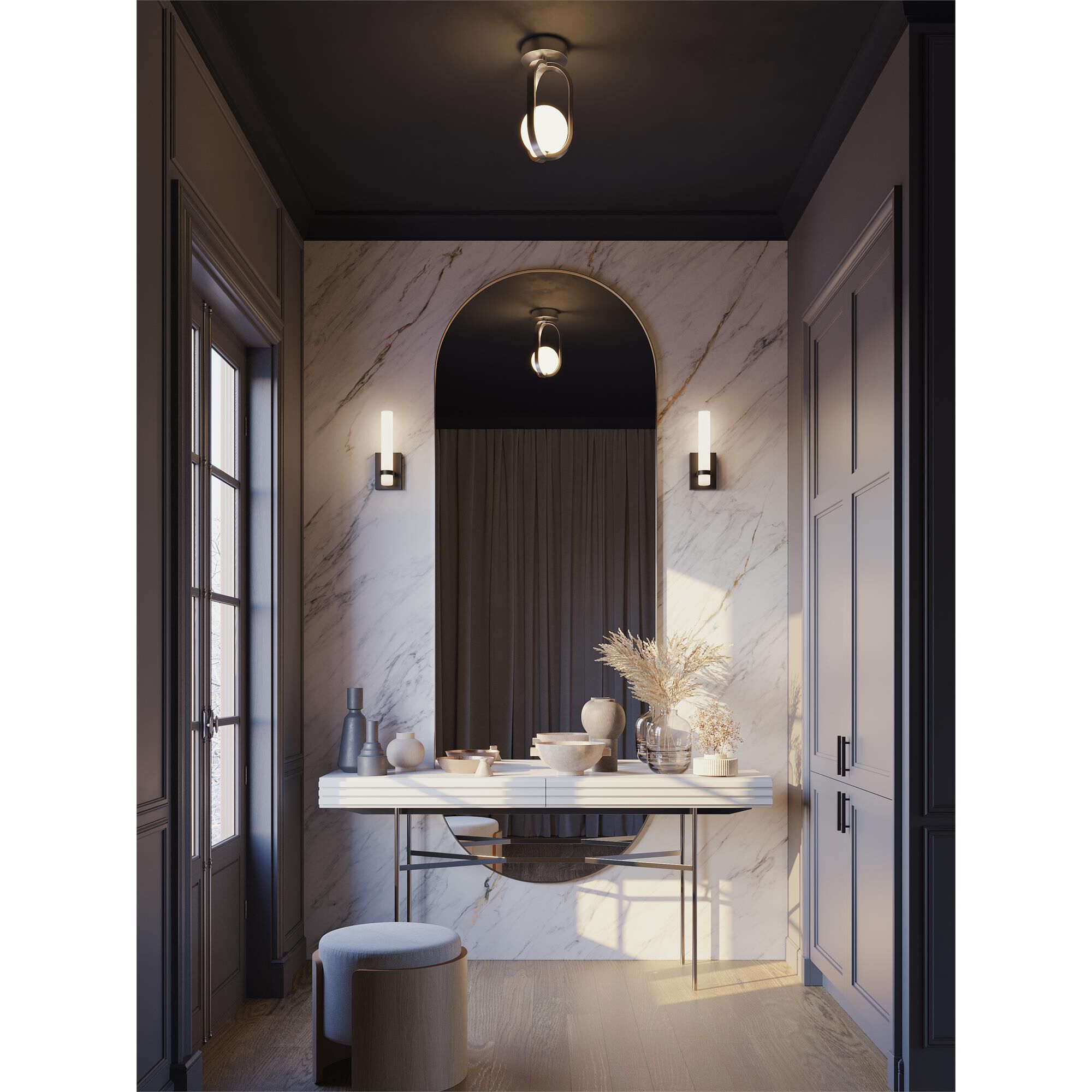 Milan 7 Inch Semi Flush Mount,