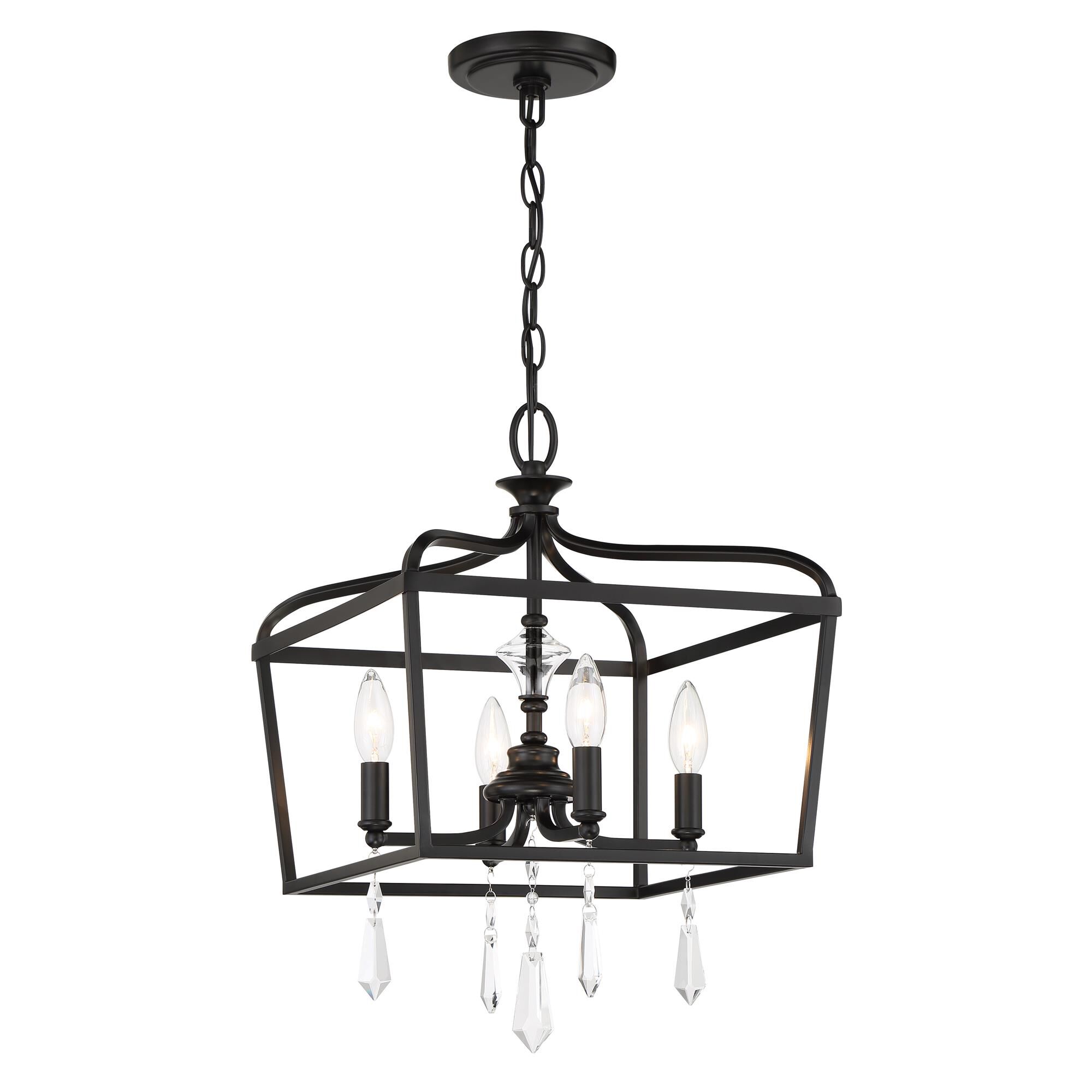 Shown in Coal finish and Clear glass and Glass shade
