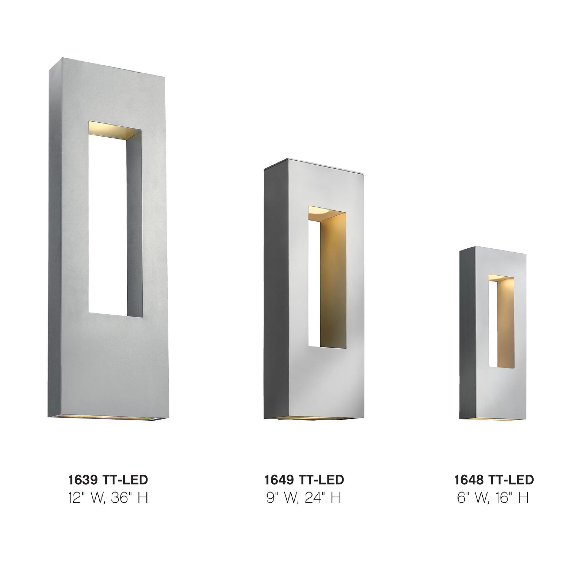 Shown in Titanium finish and Etched Lens glass