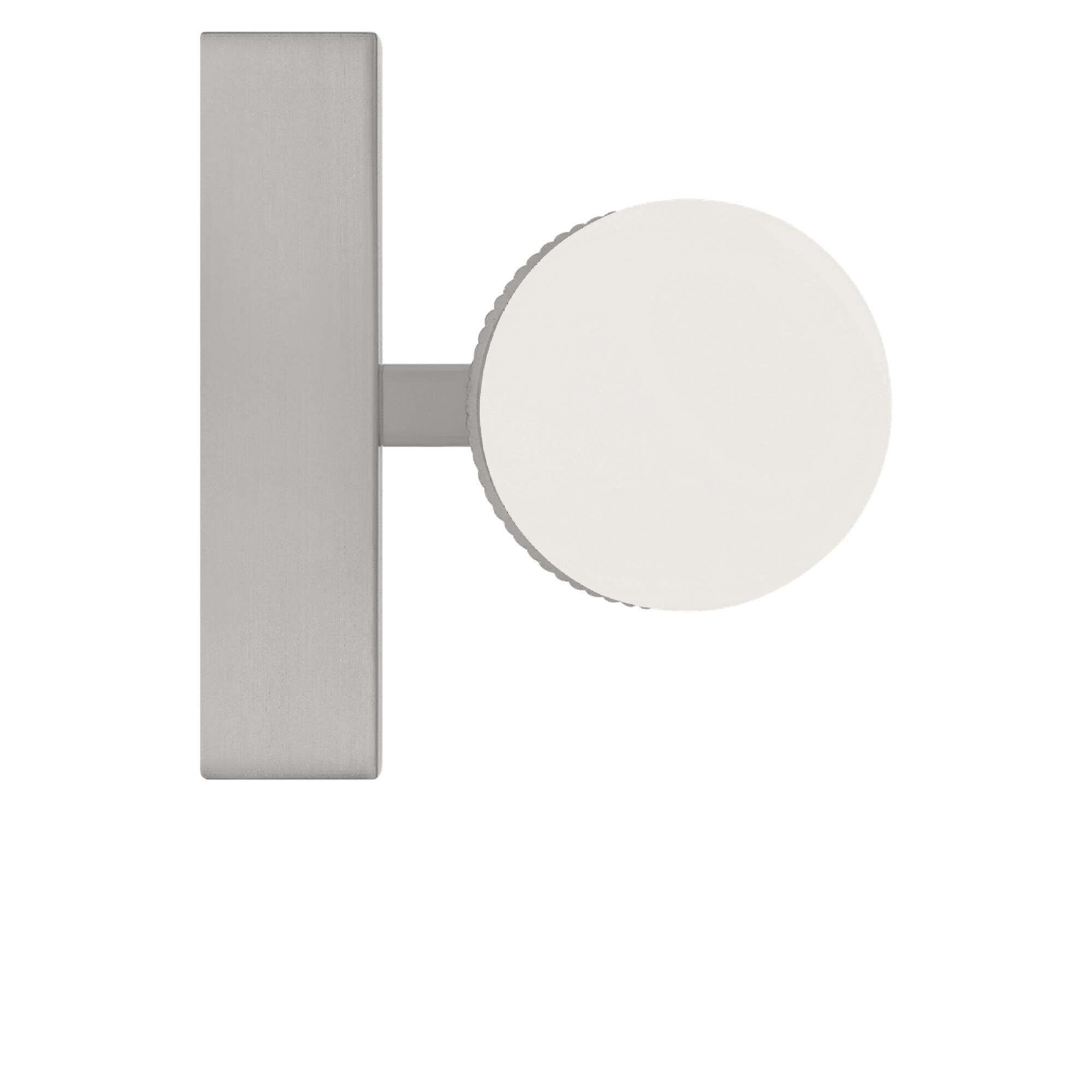 Shown in Brushed Nickel finish and White Acrylic shade