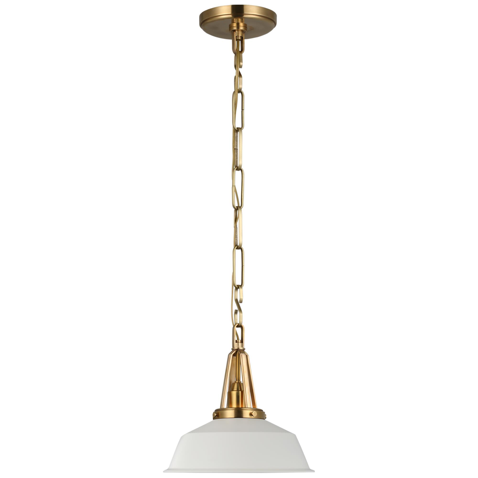 Shown in Antique-Burnished Brass finish and Matte White shade