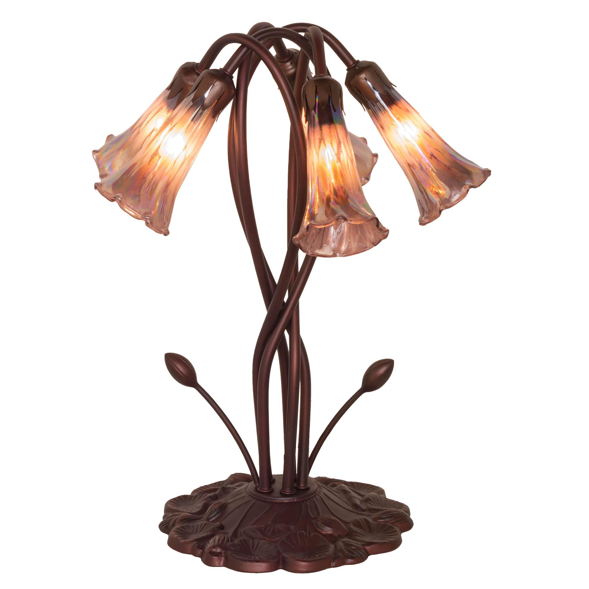 Purple Iridescent Pond Lily 17 Inch Table Lamp by Meyda Lighting