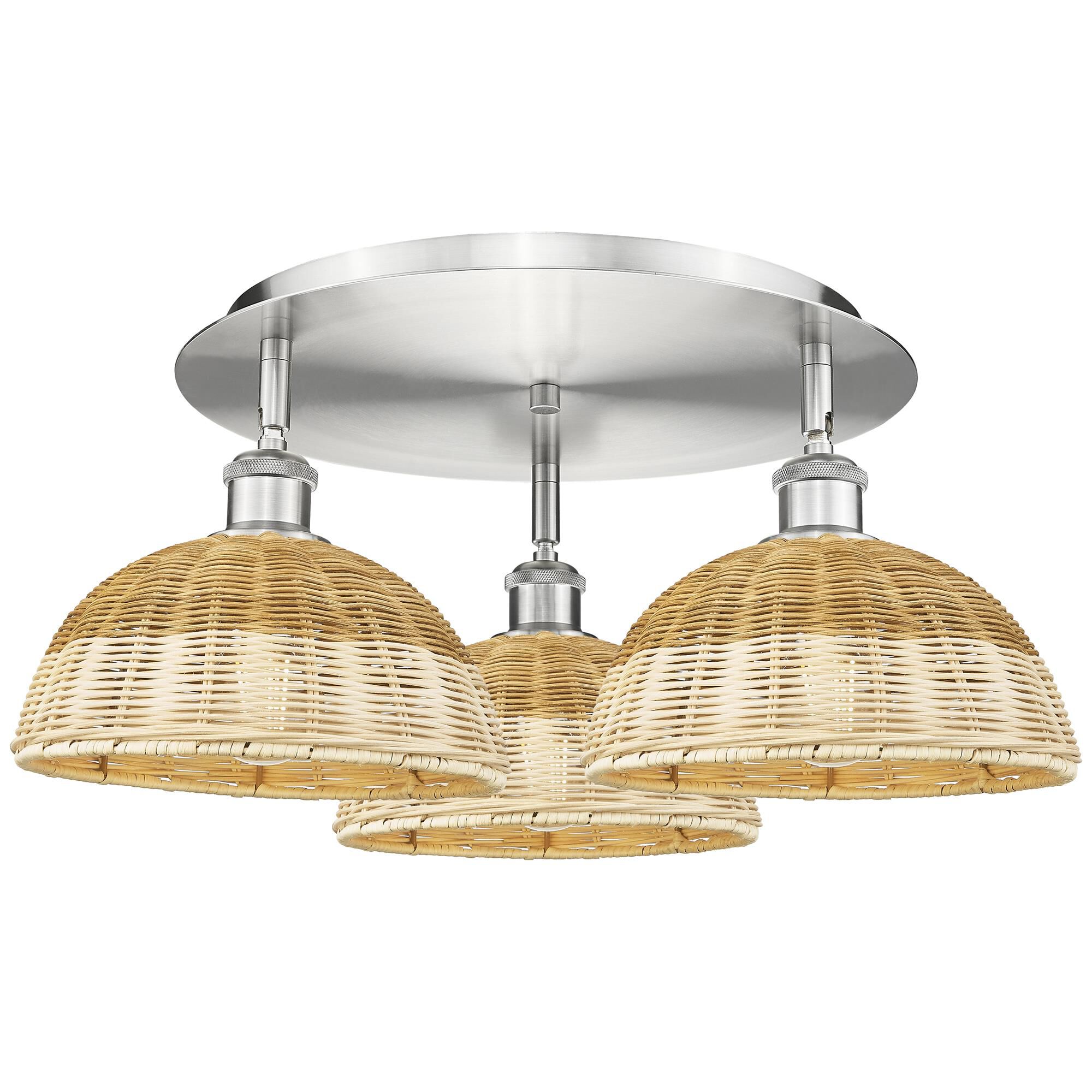 Shown in Satin Nickel finish and Natural shade