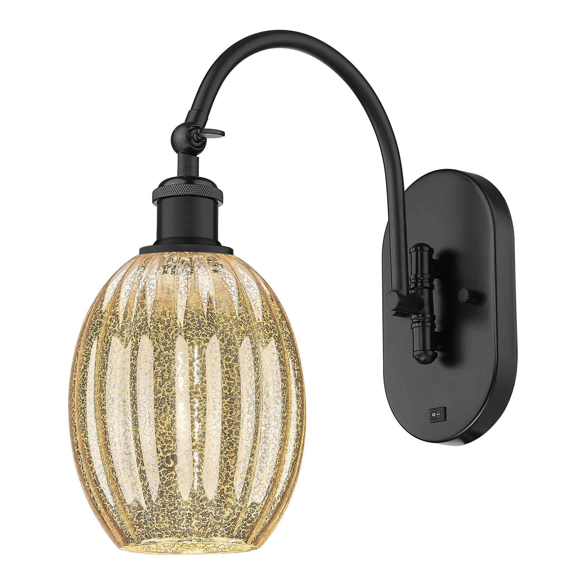 Shown in Matte Black finish and Mercury glass