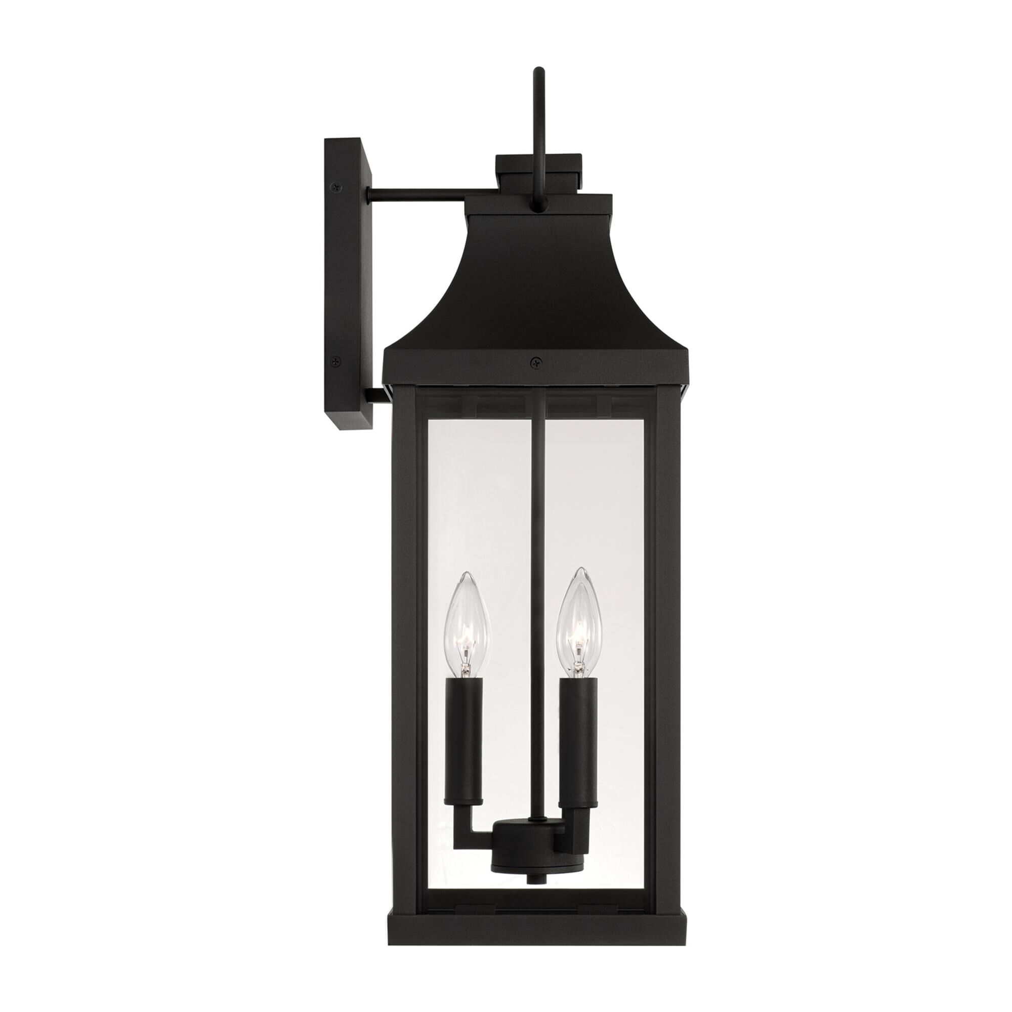 Shown in Black finish and Clear glass