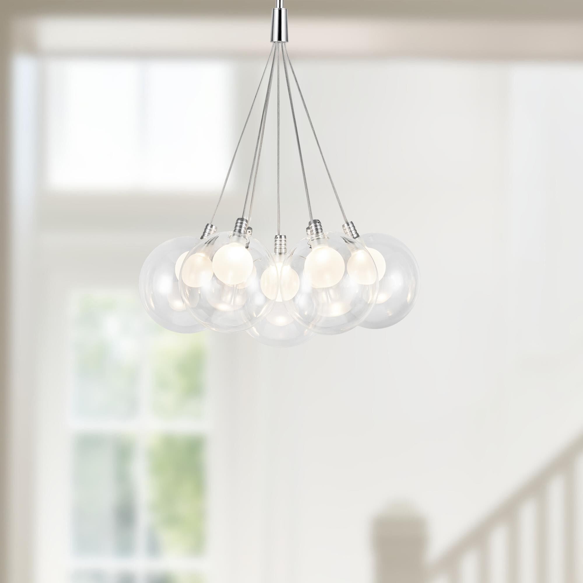 Shown in Chrome finish and Outer - Clear, Inner - Frosted glass